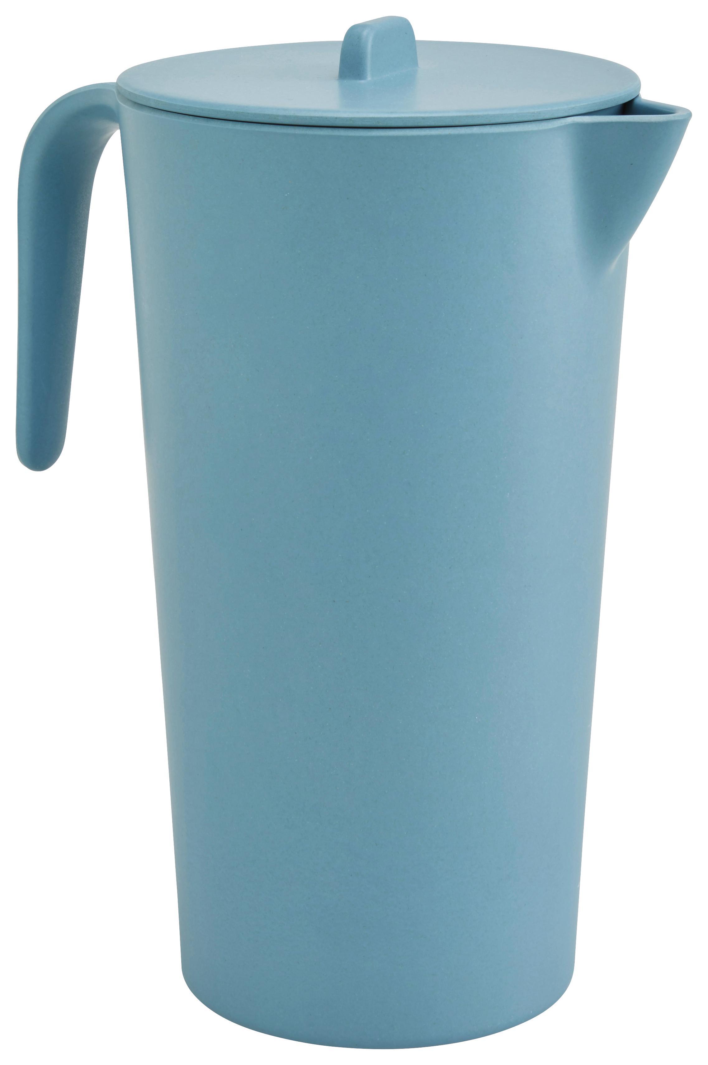 Krug Anabel in Blau ca. 1,5l - Blau, Natur, Naturmaterialien/Kunststoff (18/23cm) - Zandiara