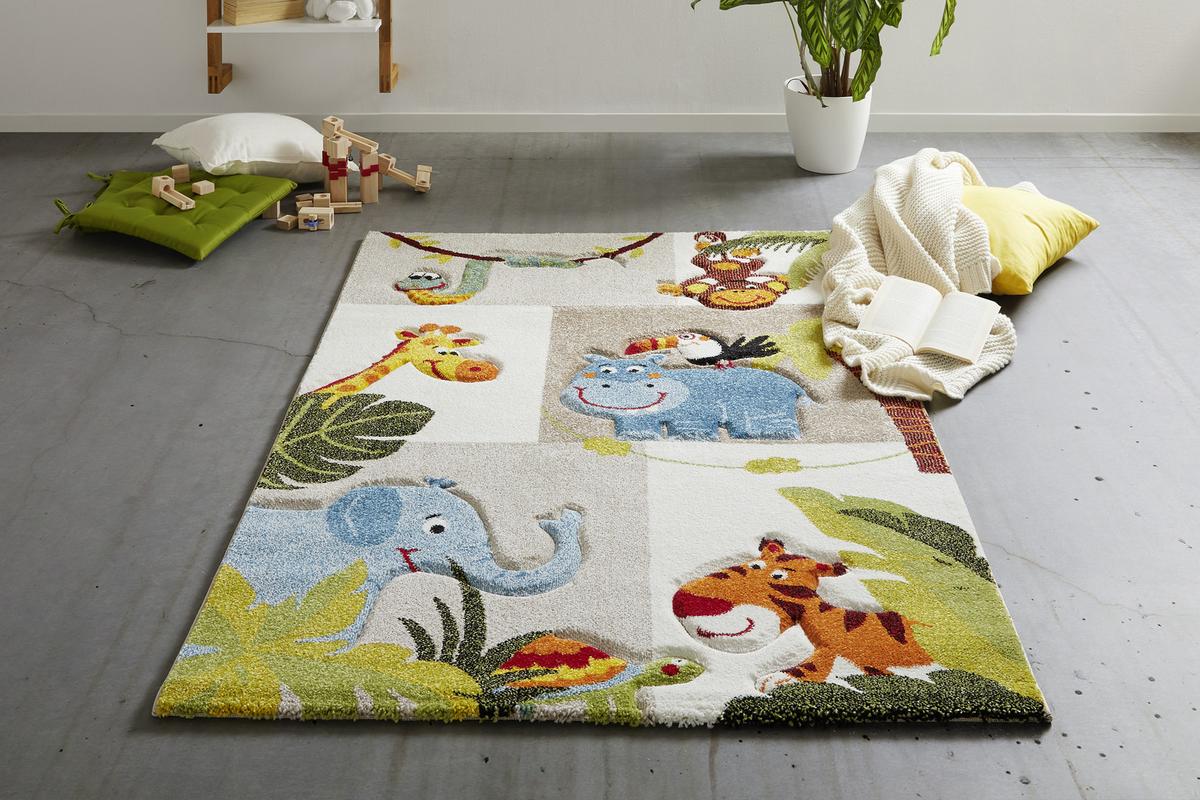 Kinderteppich Jungle in Bunt ca. 120x170cm - Multicolor, Textil (120/170cm) - Mömax