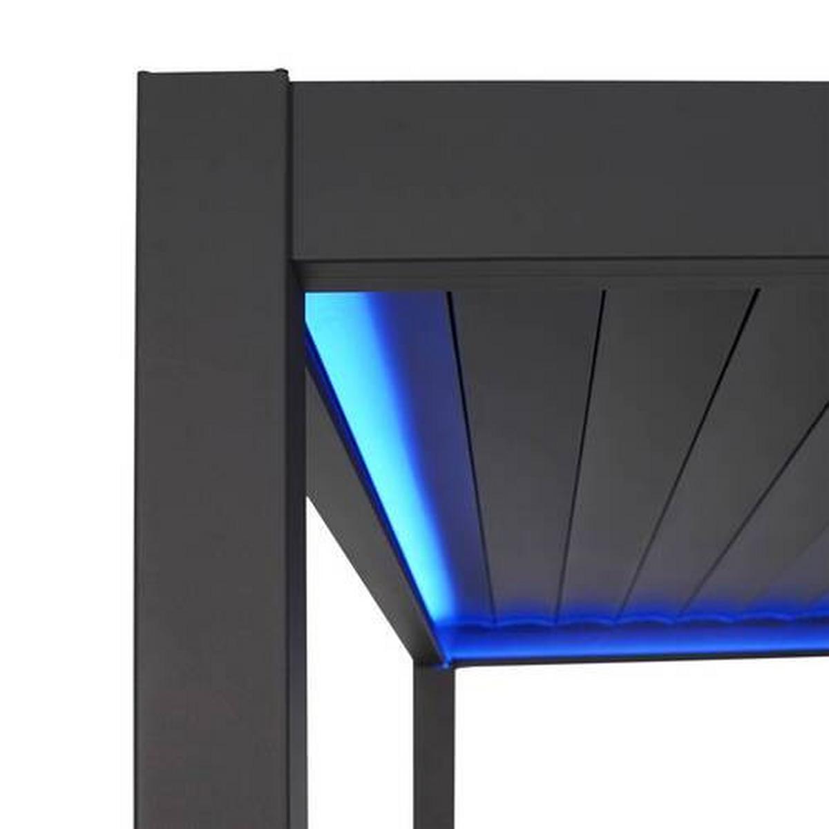 Pergola Mirador Deluxe Anthrazit m.LED ca. 400x300 cm - Anthrazit, LIFESTYLE, Metall (400/300/250cm) - Gardenson