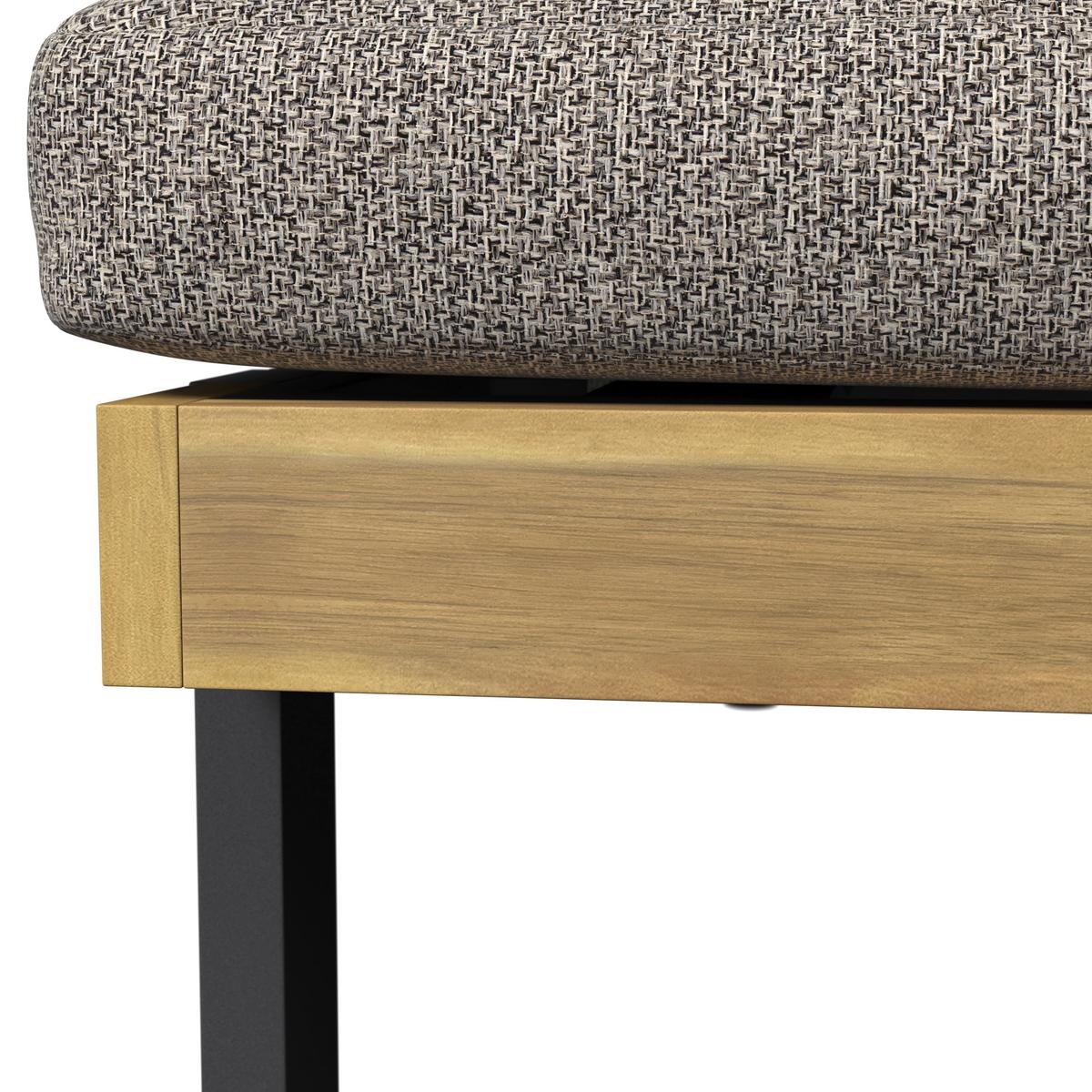 Gartenliege Elenyi grau Metall/Outdoorstoff/Holz - Grau, MODERN, Holz/Textil (130/95/200cm) - Bessagi Garden