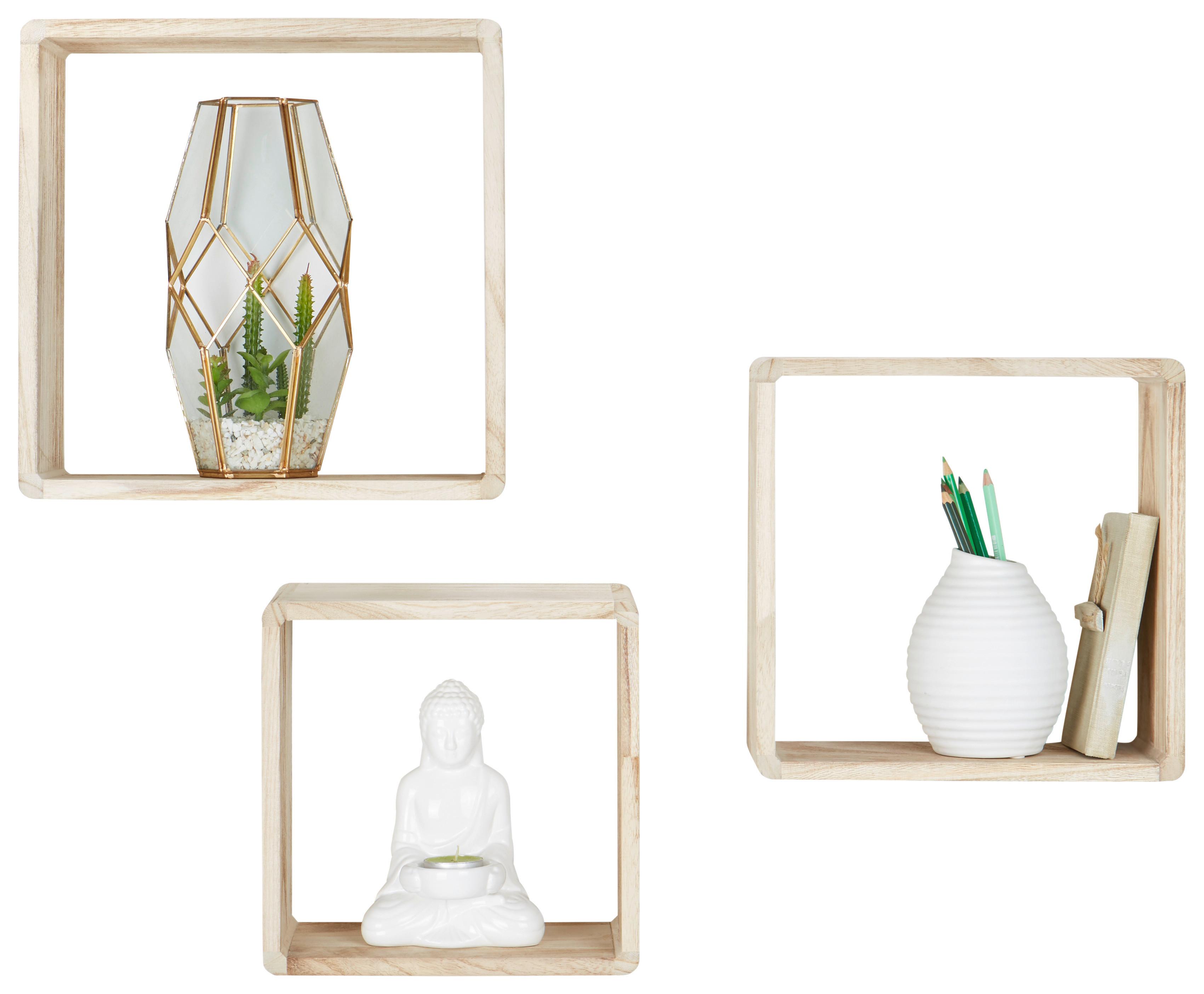 ZESTAW REGAŁÓW ŚCIENNYCH TOBY-EXKLUSIV- - kolor naturalny, Romantik / Landhaus, drewno - Mömax