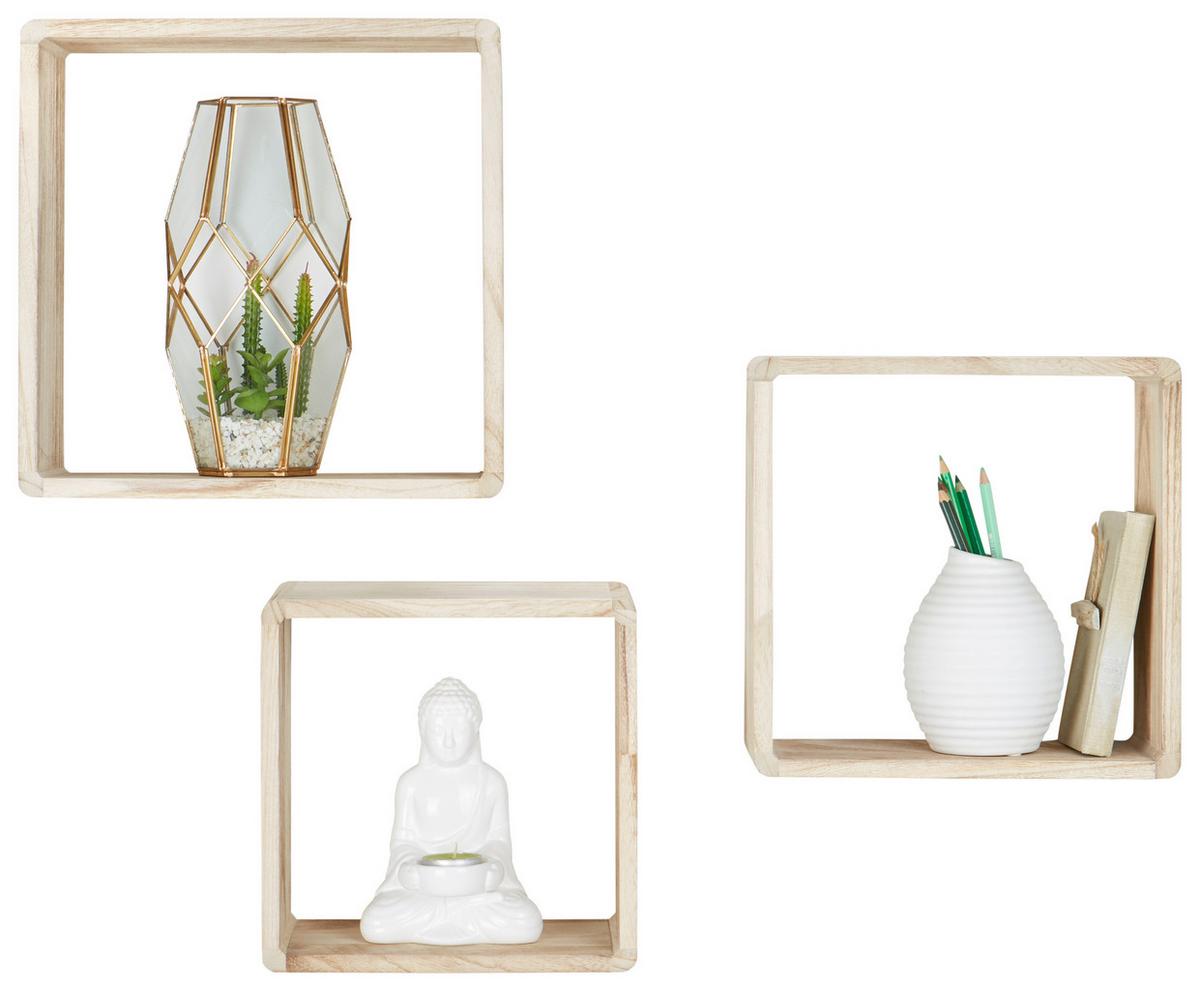 ZESTAW REGAŁÓW ŚCIENNYCH TOBY-EXKLUSIV- - kolor naturalny, Romantik / Landhaus, drewno - Mömax