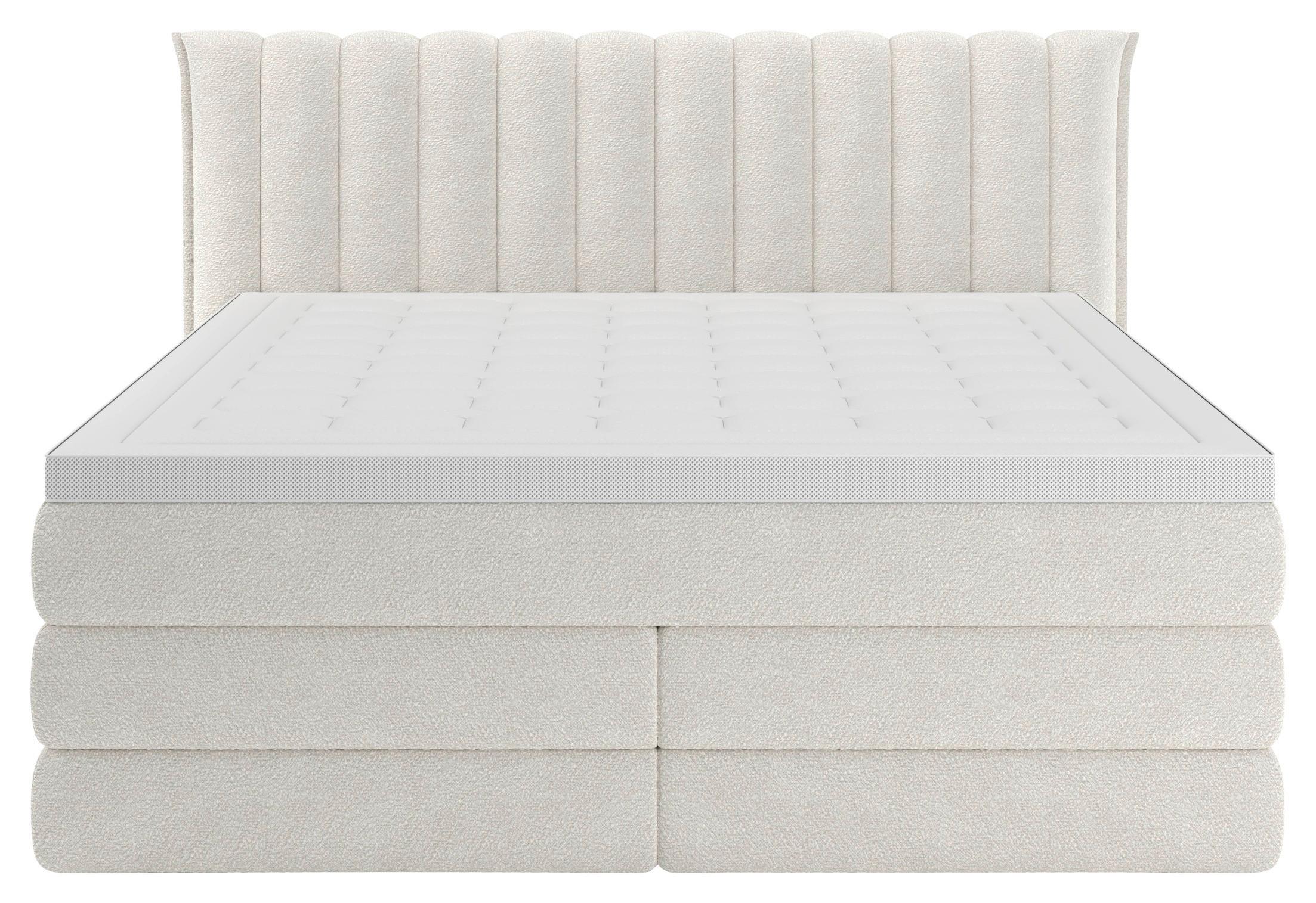 Boxspringbett Lina Creme ca. 180x200cm - Creme, KONVENTIONELL, Holz/Holzwerkstoff (180/200cm) - Premium Living
