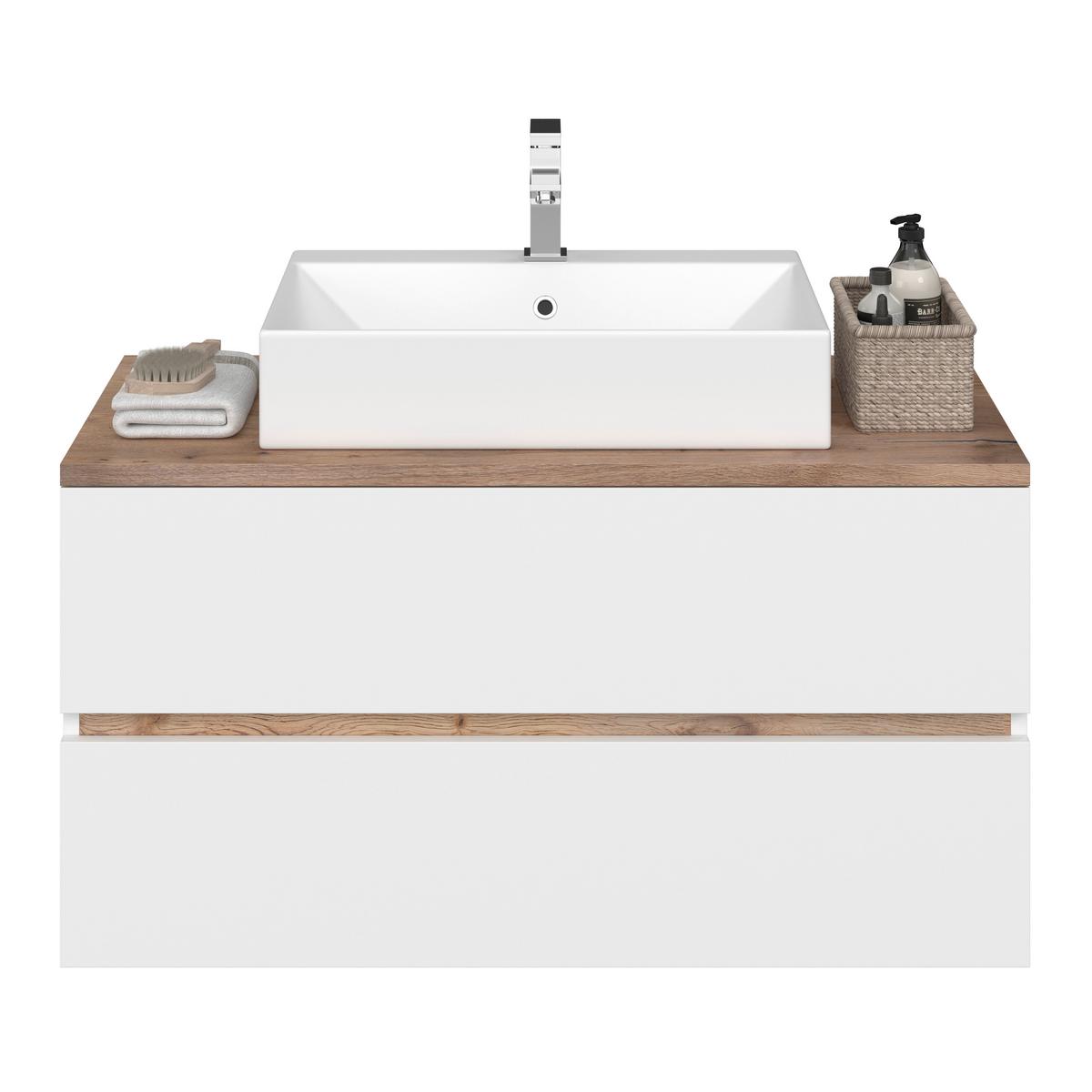 Omarica Za Pod Umivalnik Marbella, Bela, Hrast - bela, Moderno, leseni material/keramika (100/64,5/47cm) - Mömax