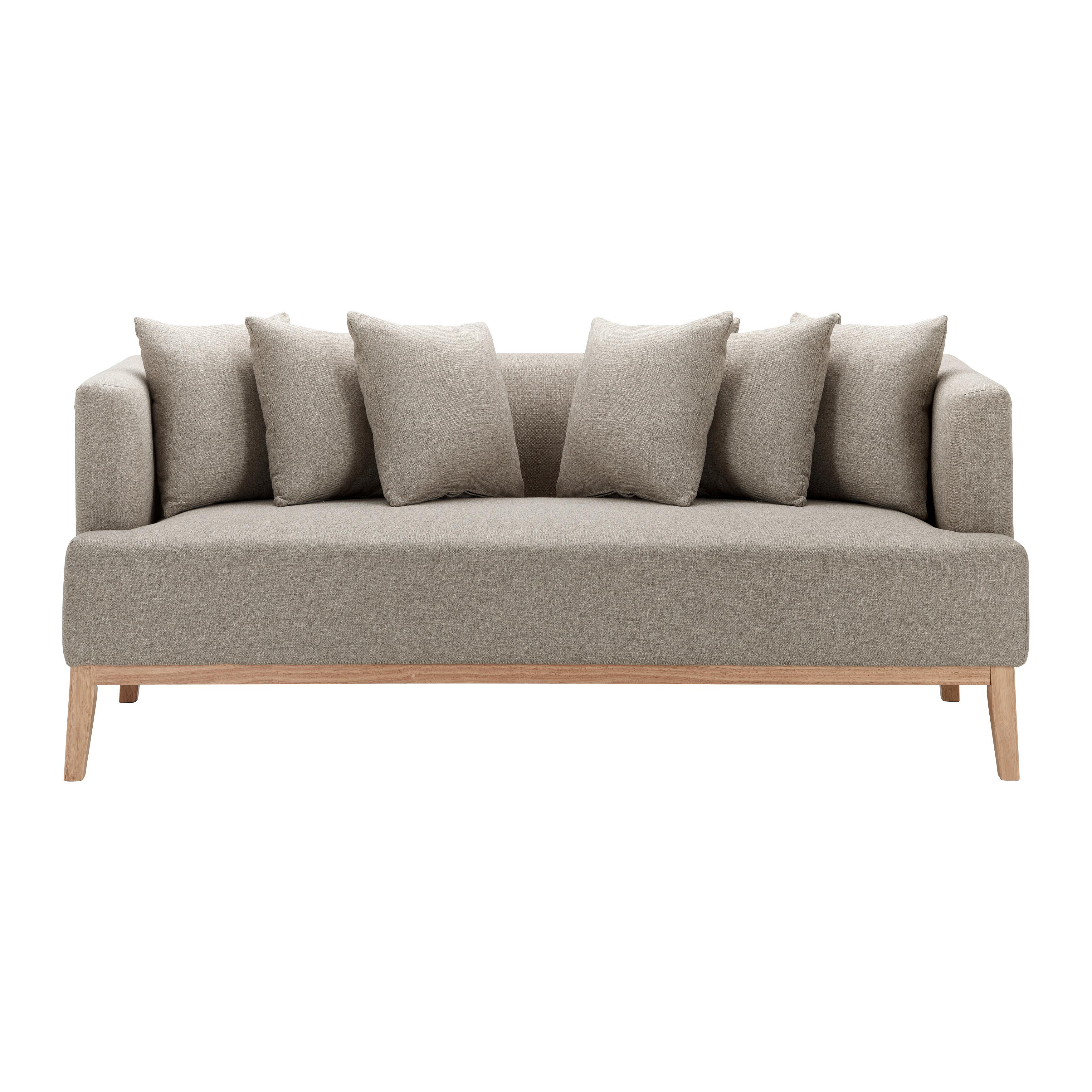 Bigsofa Mina Beige Velours - Beige/Naturfarben, MODERN, Holz/Textil (190/78/81cm) - Bessagi Home