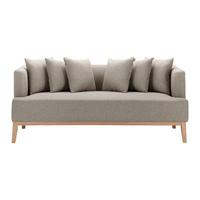 Bigsofa Mina Beige Velours - Beige/Naturfarben, MODERN, Holz/Textil (190/78/81cm) - Bessagi Home