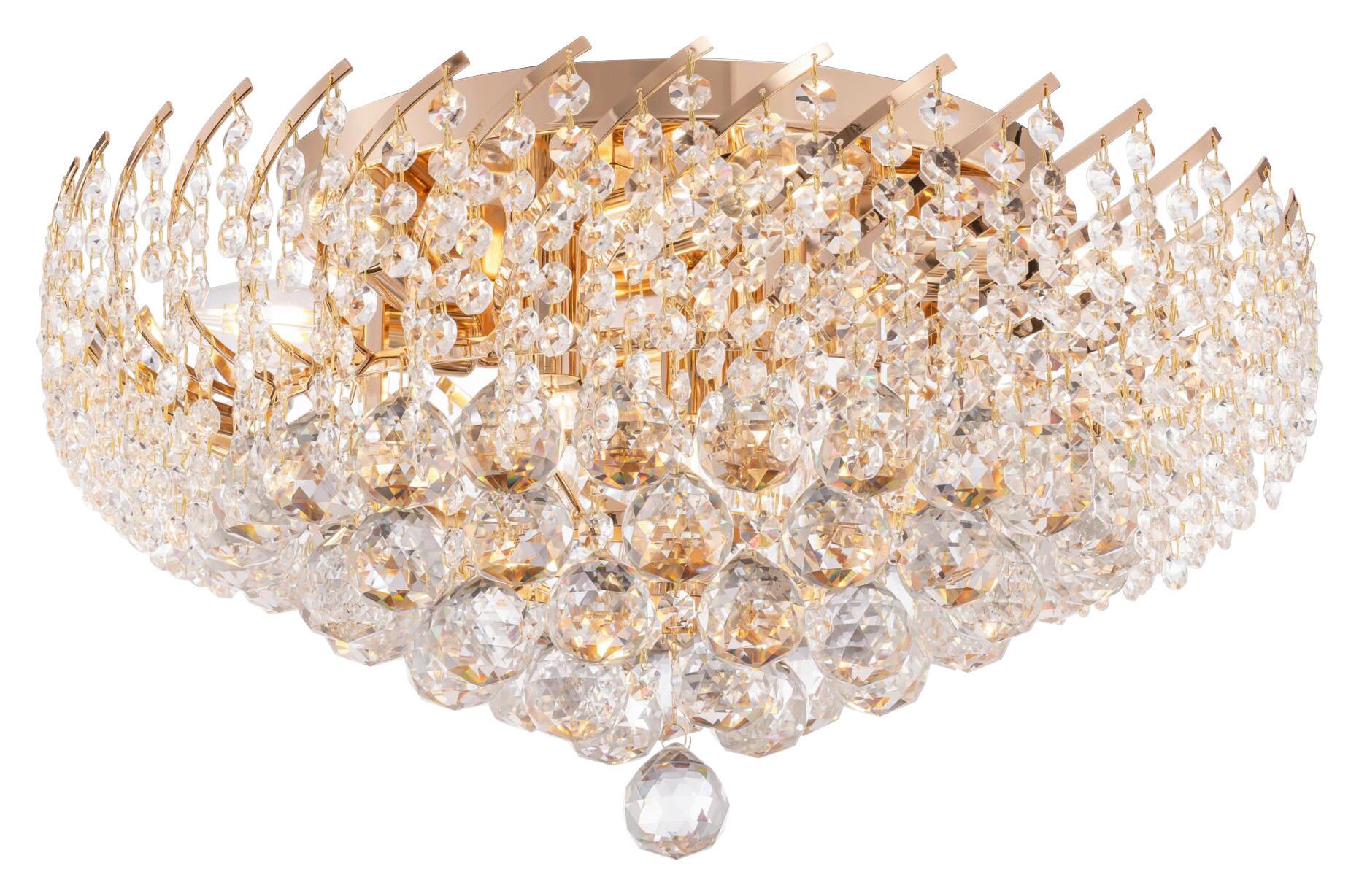 KRONLEUCHTER KAROLINA - Goldfarben, Trend, Glas/Metall (51/24,5/51cm) - MAYTONI