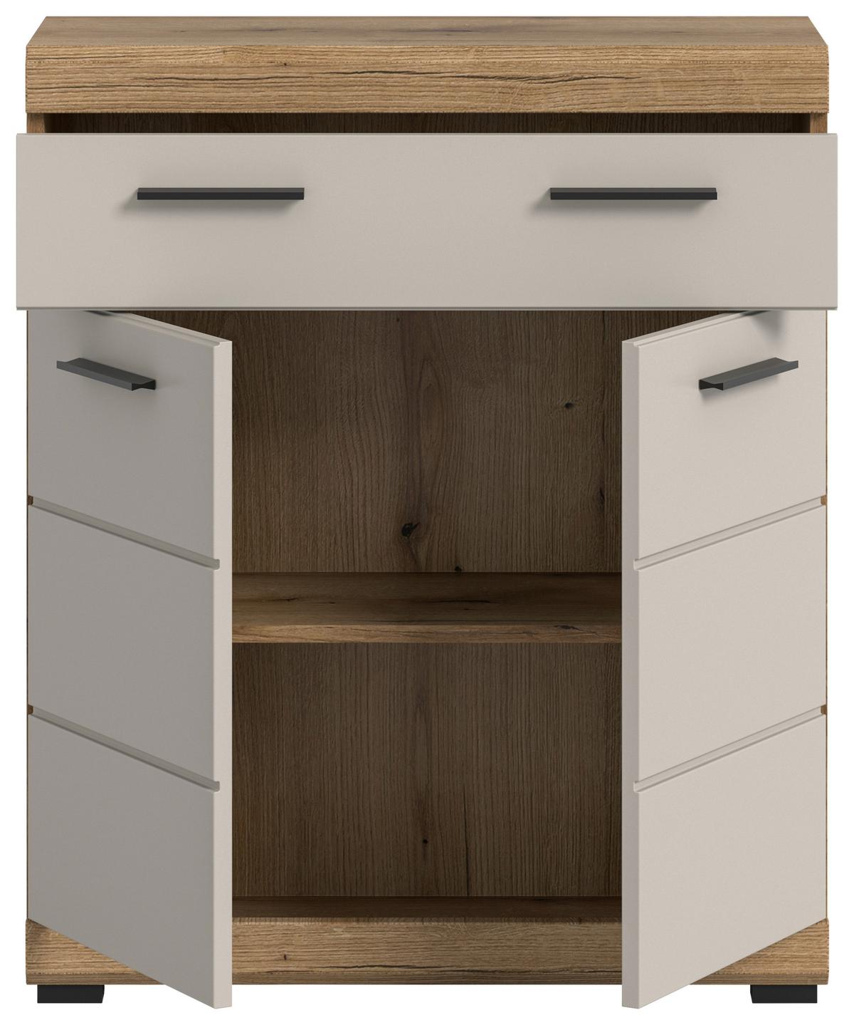 Midischrank Scout ca. 74x88x31 cm Kaschmir - Kaschmir/Schwarz, MODERN, Holzwerkstoff/Kunststoff (74/88/31cm) - MID.YOU