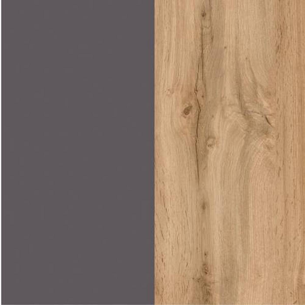 Geräteumbauschrank Turin ca. 60x166 cm Graphit/Eiche - Eiche Wotan/Graphitfarben, Design, Holzwerkstoff (60/166/60cm) - Held