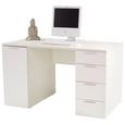 Íróasztal Larry Ii - Fehér, modern, Faalapú anyag (145/75/60cm)