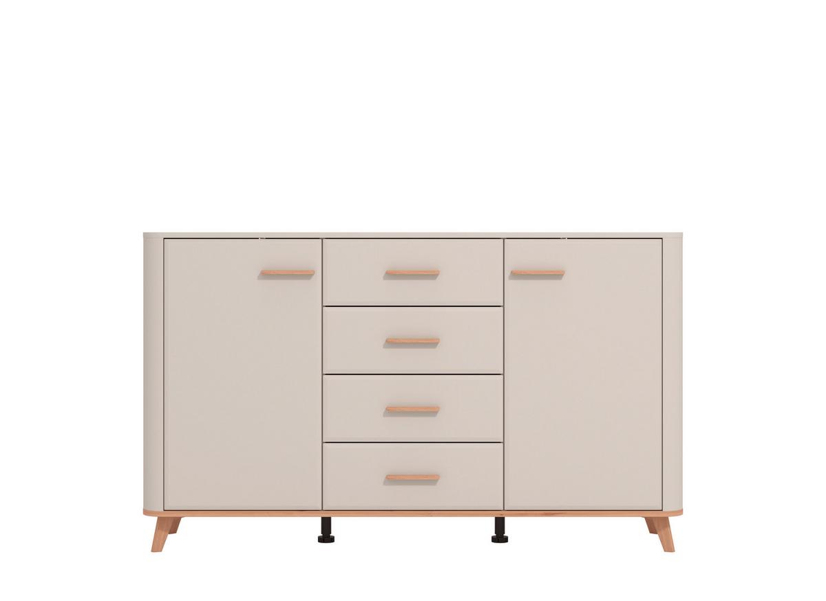 Komód Darwen - kasmír/tölgyfa, Modern, faalapú anyag (154/90,5/40cm)