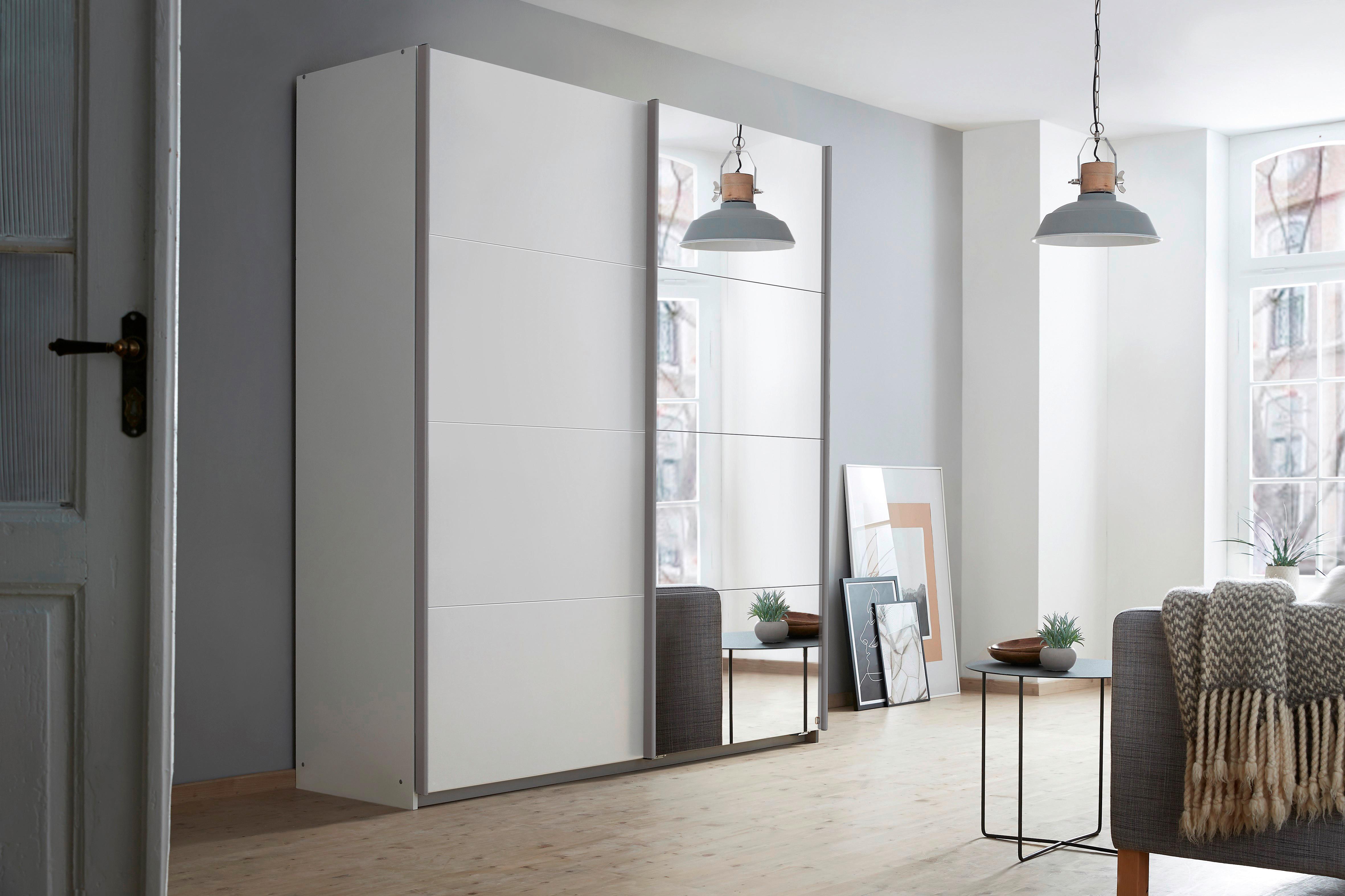 Ormar S Kliznim Vratima Subito - bijela/boje aluminija, Moderno, drvni materijal/metal (181/197/61cm) - Modern Living