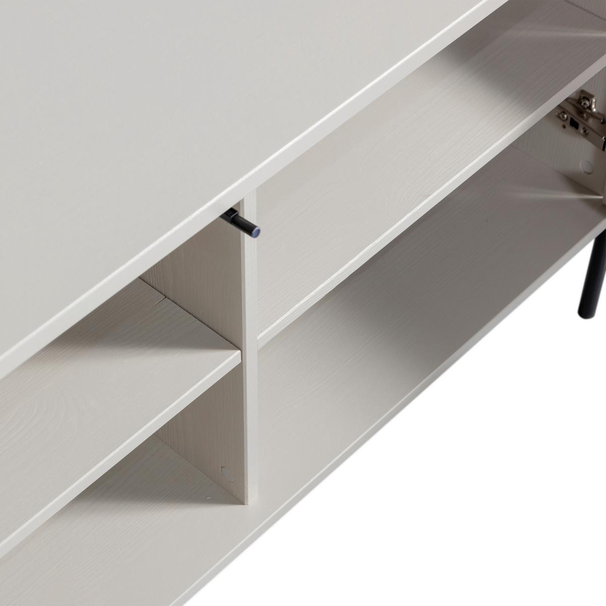 Lowboard Gravure Grau B: 100cm - Schwarz/Grau, Design, Holz/Metall (100/56/44cm) - Livetastic