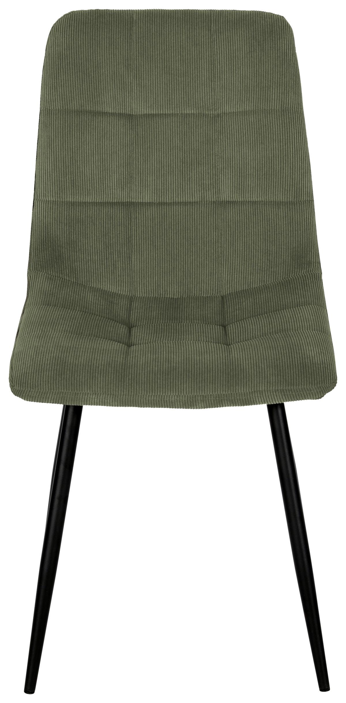 Stuhl Nino aus Kord in Grün - Schwarz/Grün, Modern, Holz/Textil (45/87/57cm) - Mömax