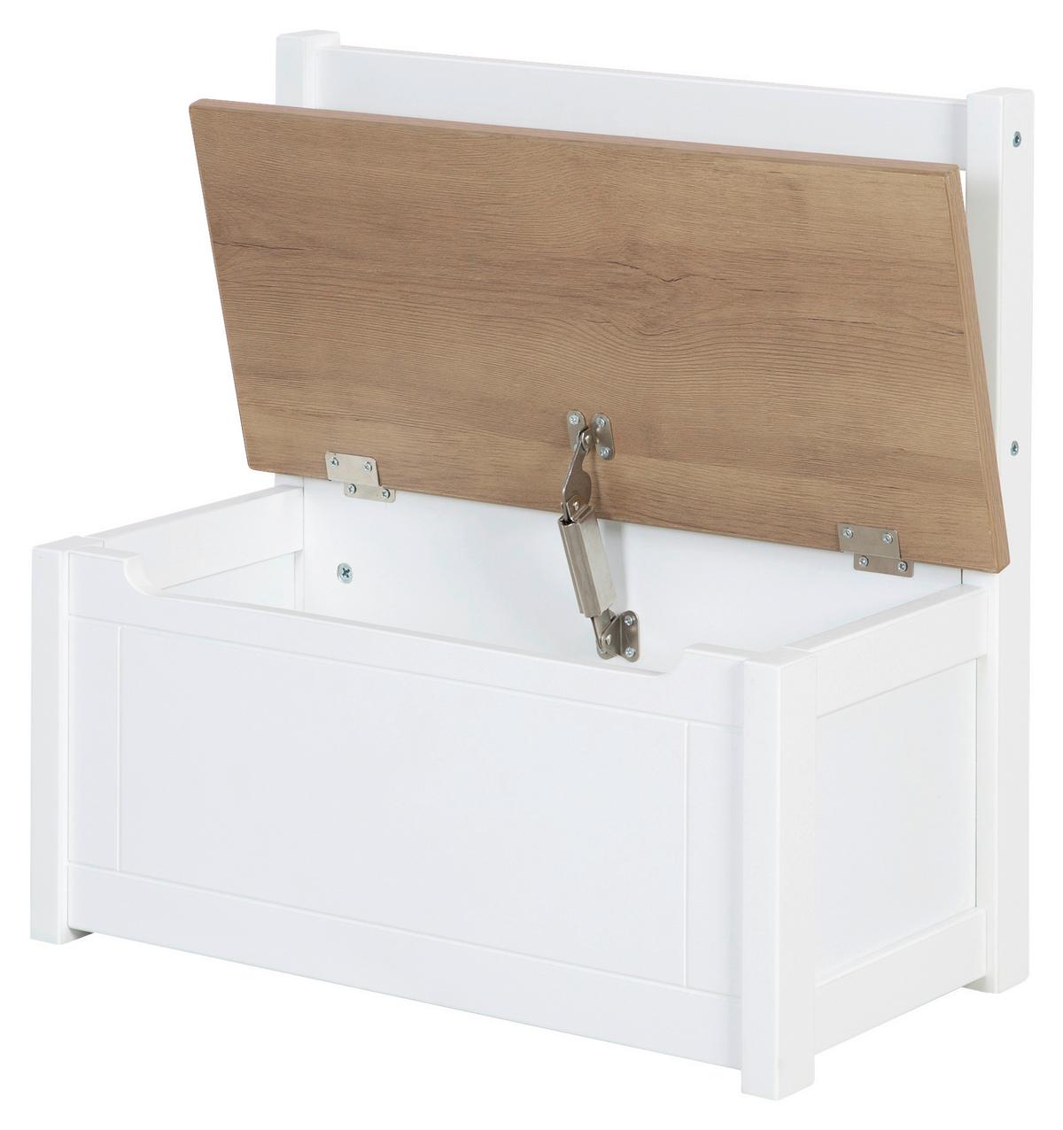 Truhenbank Woody in Natur/Weiß - Hellbraun/Weiß, Holzwerkstoff (56/53/28cm) - Roba