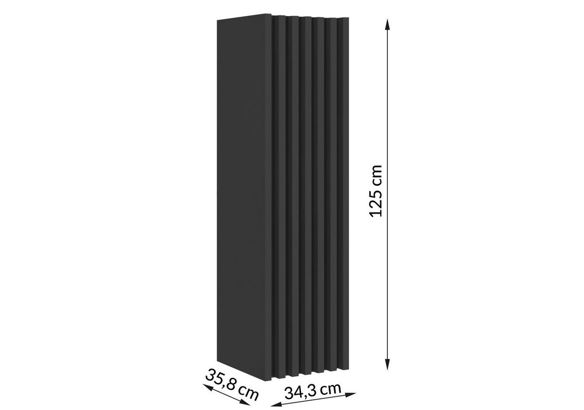 Dulap mediu Nero - negru, Modern, material pe bază de lemn (35/125/36cm) - Welnova