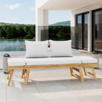 Vrtni Ležalnik Pia, Naravne Barve, Akacija - krem barve/naravne barve, Moderno, tekstil/les (143-190/68/75cm) - Bessagi Garden