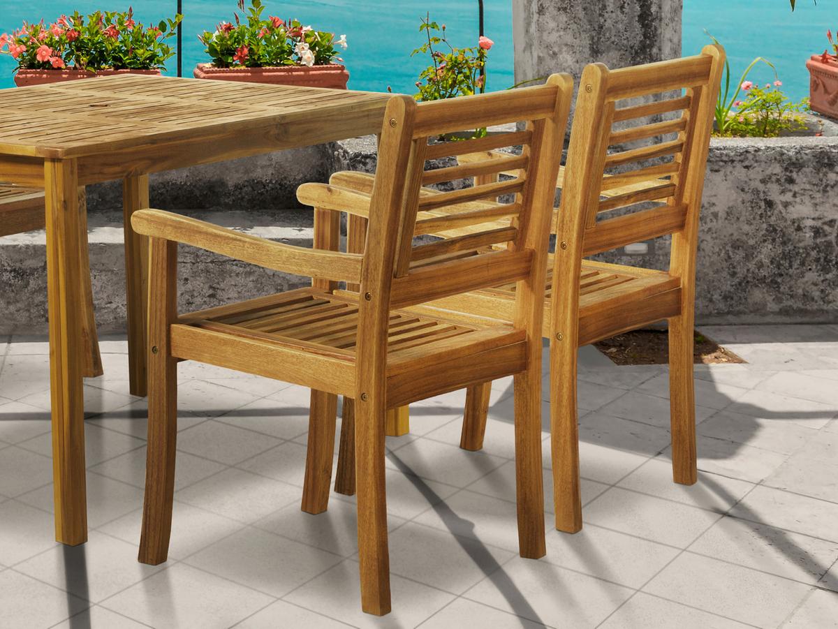 Gartensessel Naturfarben Akazienholz - Naturfarben, Natur, Holz (58/92/68cm) - Gardenson