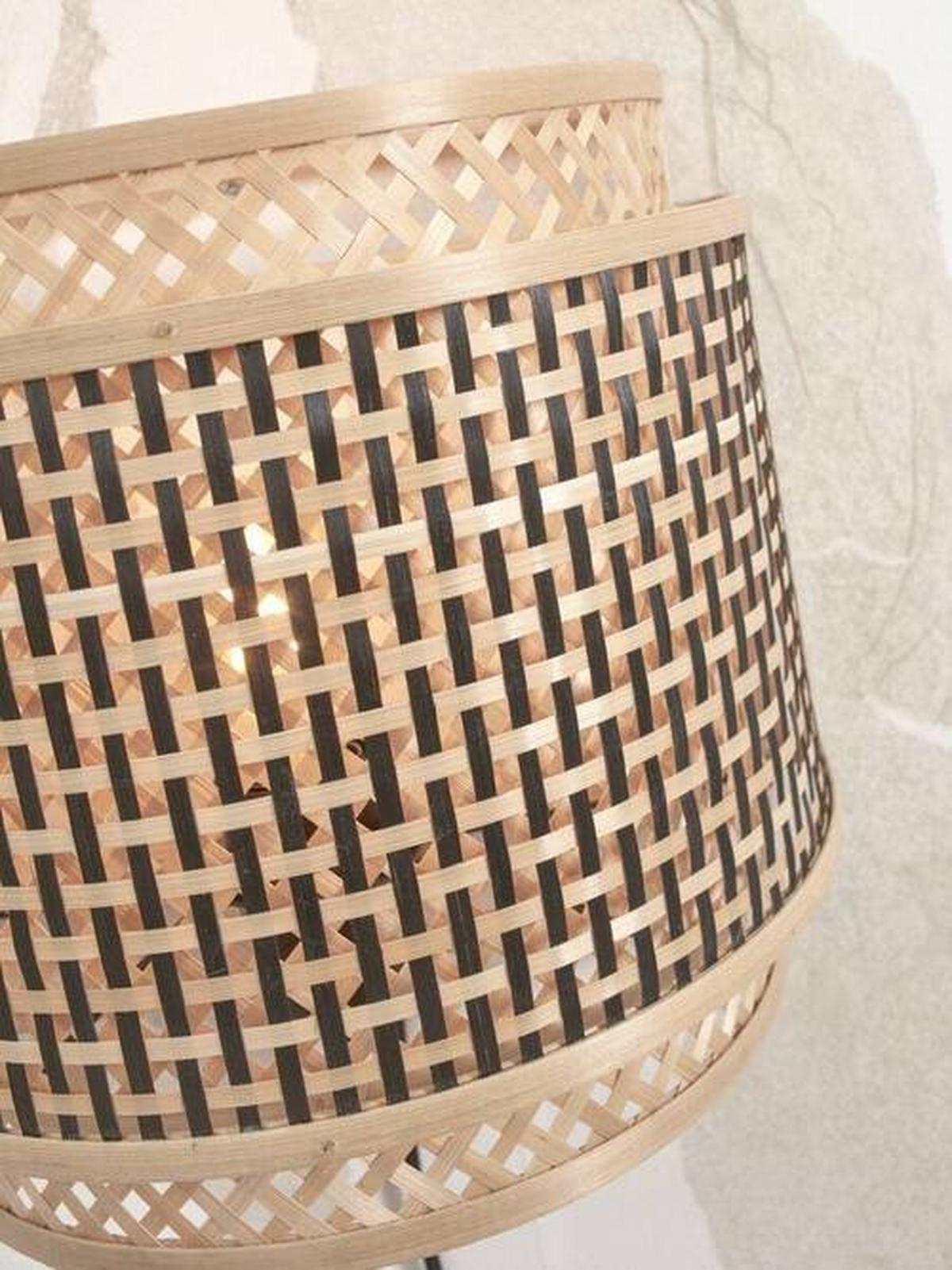 Stenska Svetilka Bhutan, Črna, Bambus - črna/naravne barve, Trend, les (24/12/21cm) - Good & Mojo