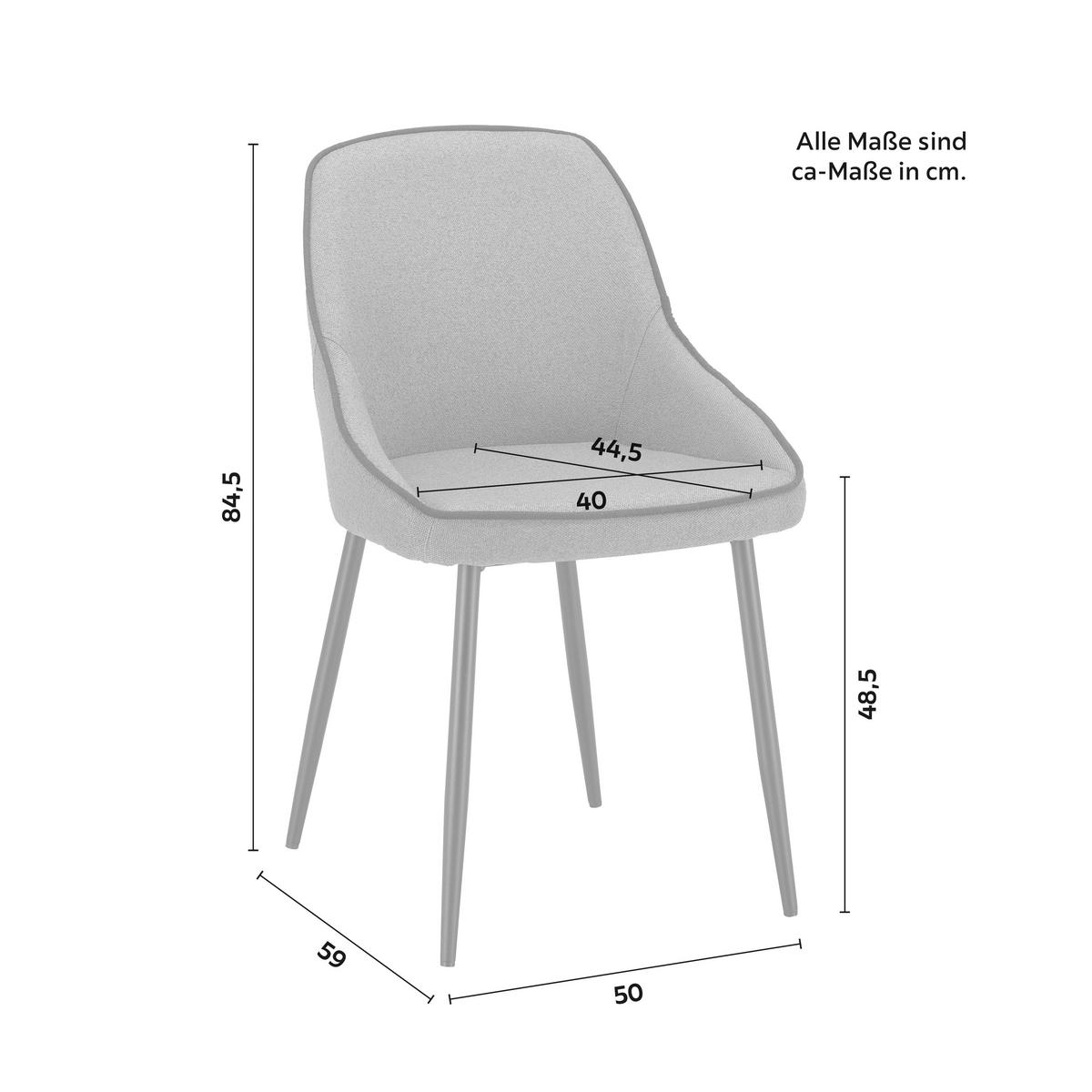 KRZESŁO JANA - ciemnoszary/czarny, Modern, metal/tkanina (50/84,5/59cm) - Bessagi Home