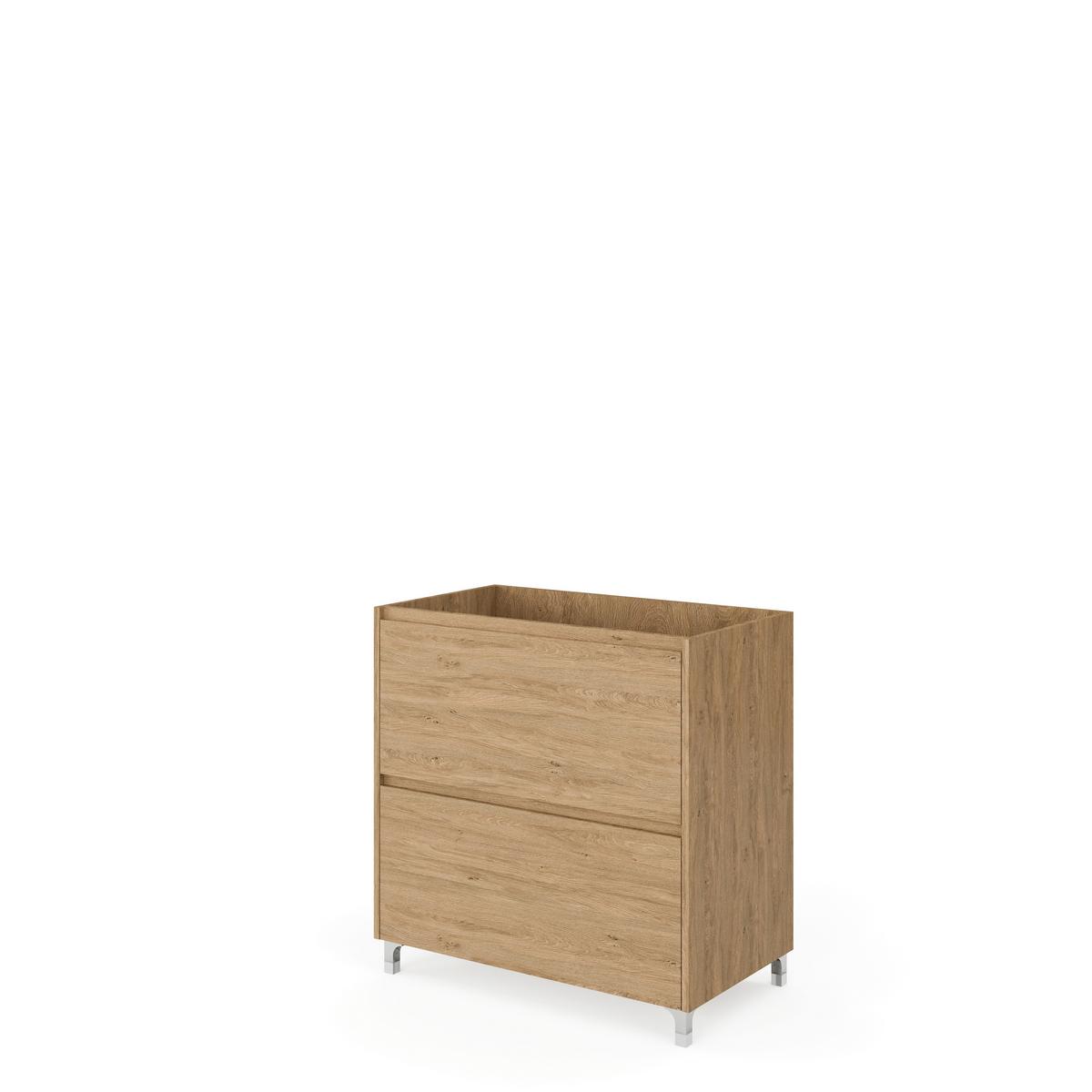 Element Ispod Umivaonika Lisbona - boje kroma/divlji hrast, Basics, drvni materijal/plastika (80/74/46cm)