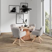Karosszék Adrien - natúr színű/szürkésbézs, Modern, textil/fa (64/59/92cm) - Bessagi Home