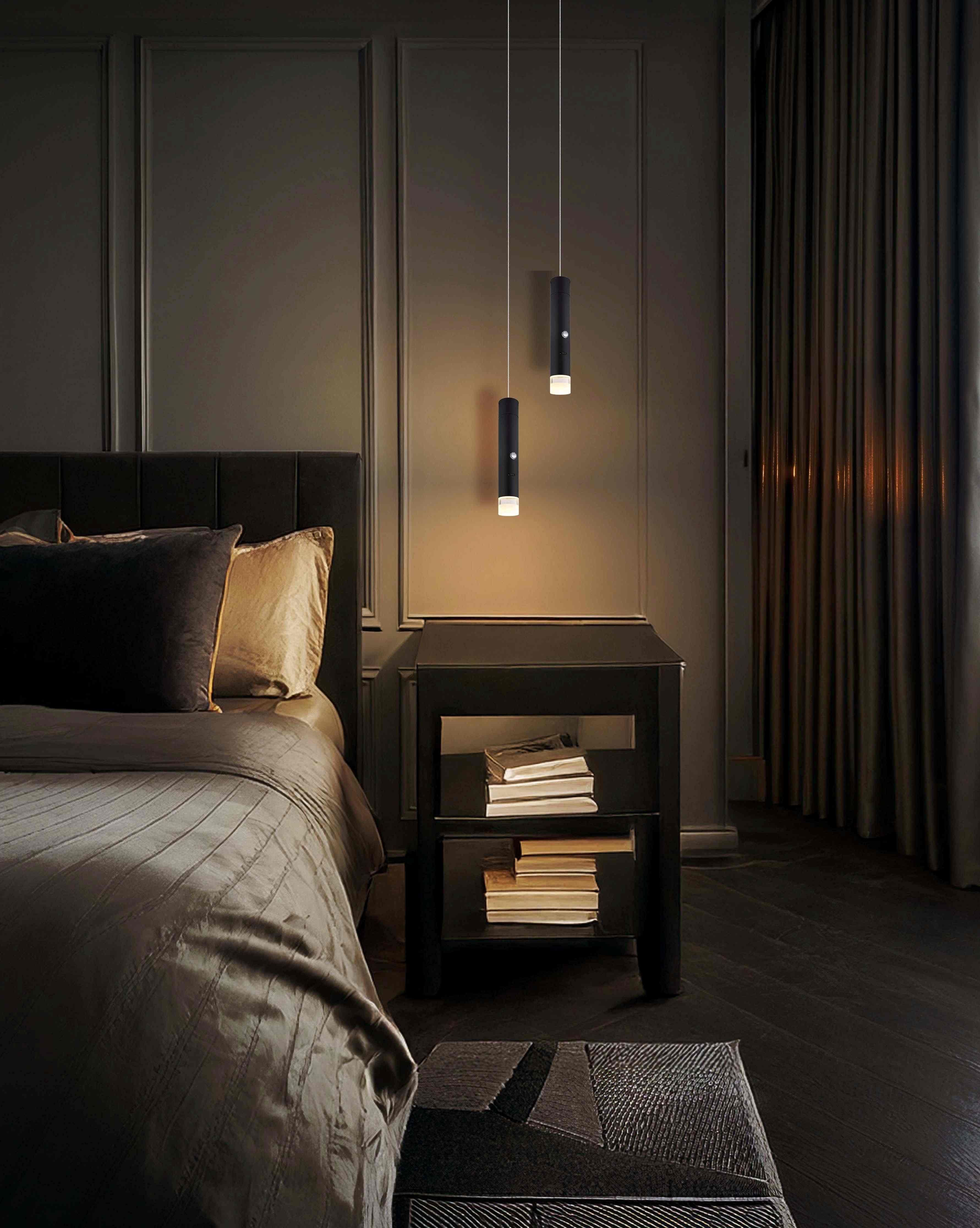 LAMPA WISZĄCA LED 16060 PELO - przejrzysty/czarny, Design, tworzywo sztuczne/metal (38/120cm) - Globo