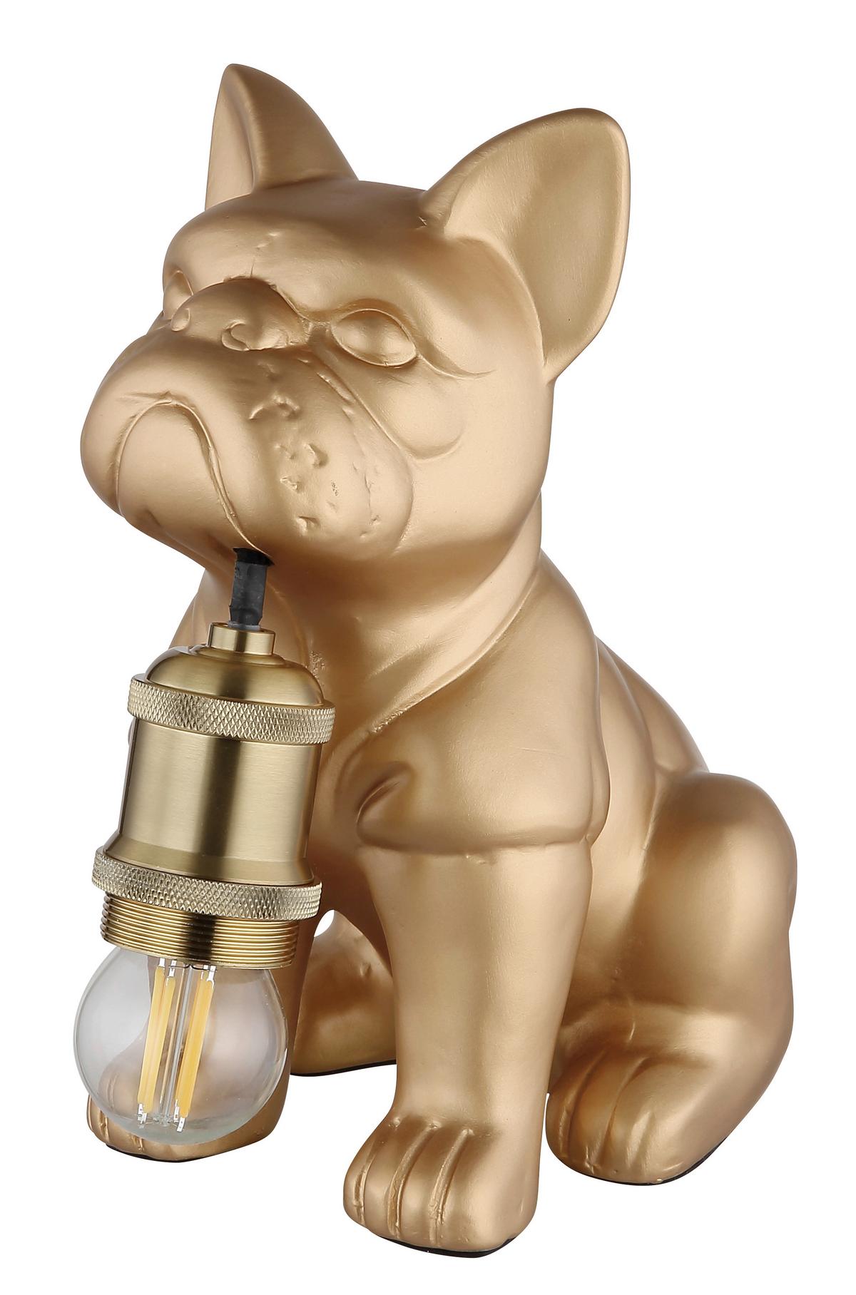 Tischleuchte Carlos Gold-/Kupfer max. 60 Watt - Goldfarben/Kupferfarben, Basics, Keramik/Metall (19,5/12,5/24cm)