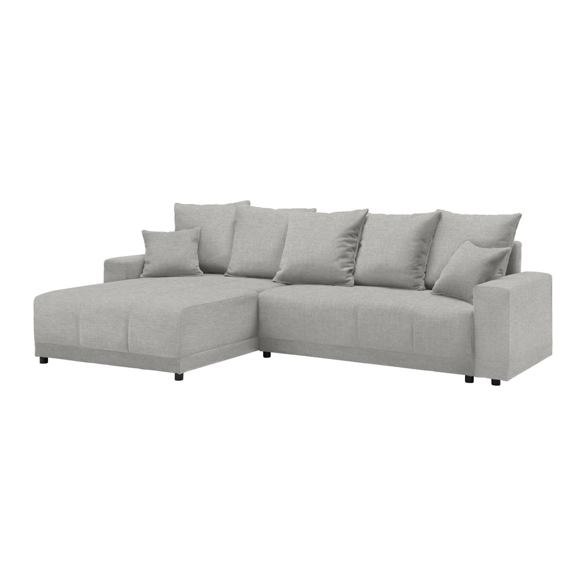 Ecksofa Alatri Grau - Silberfarben/Schwarz, MODERN, Kunststoff/Textil (289/90/176cm) - Based