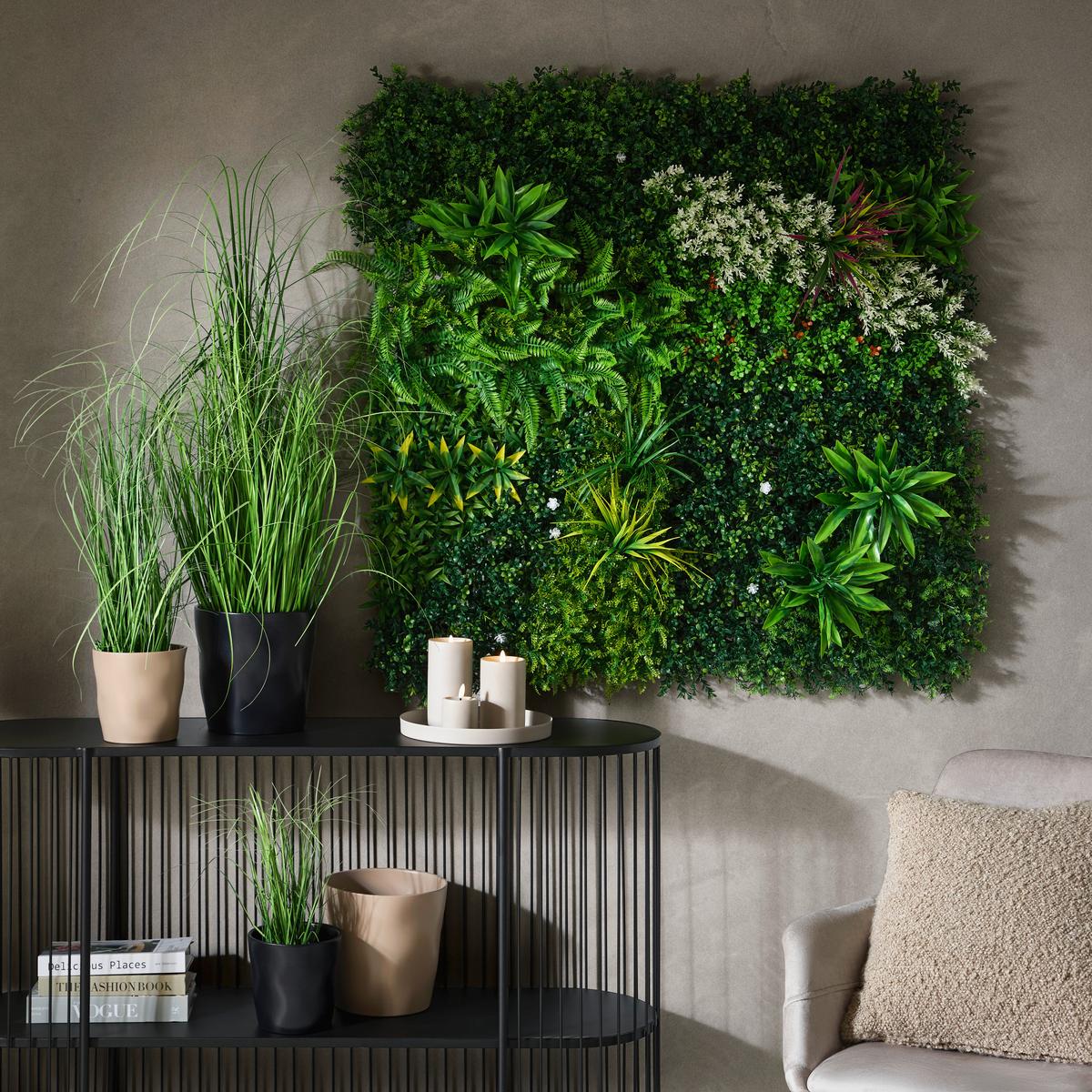 Kunstpflanze Farnmatte Grün ca. 100x100cm - Dunkelgrün/Grün, Kunststoff (100/100cm) - Mömax