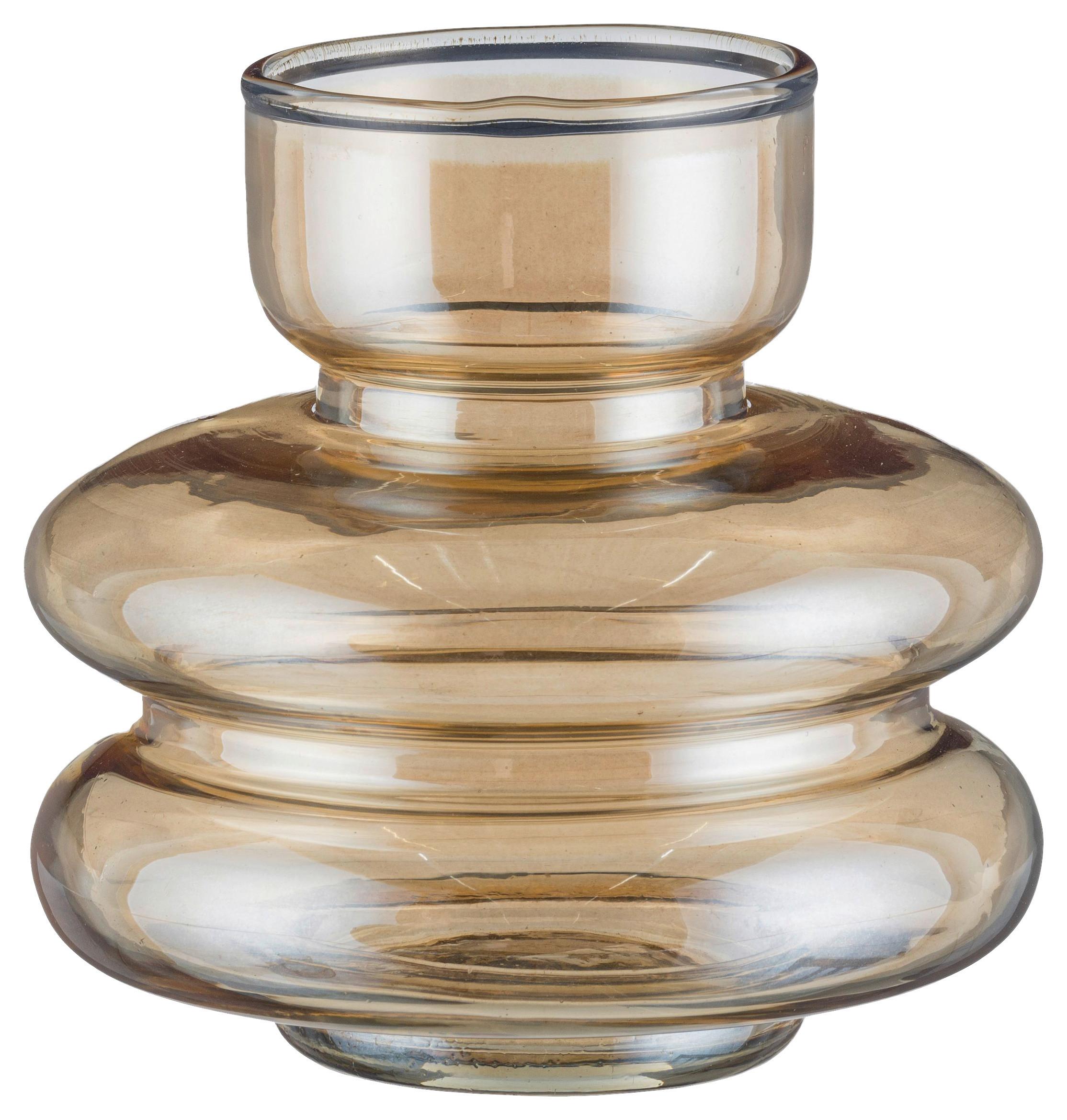 Dekovase Bloom I Goldfarben - Goldfarben, Konventionell, Glas (12/12/12cm) - Modern Living