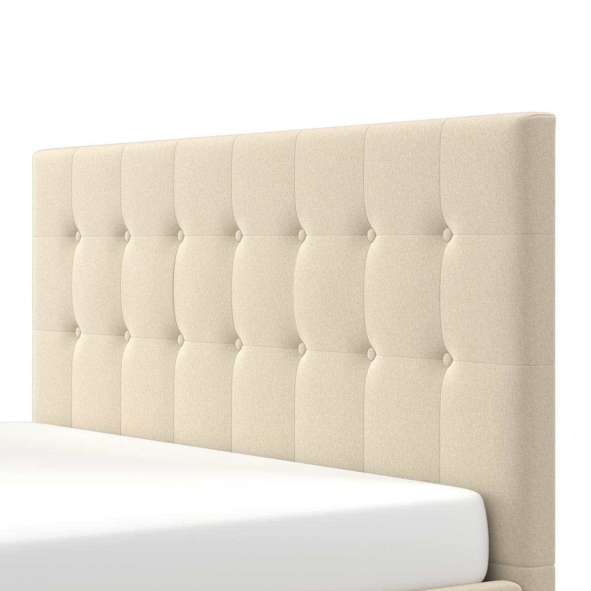 Polsterbett Frederico Creme ca. 180x200 cm - Creme/Schwarz, MODERN, Holzwerkstoff/Kunststoff (180/200cm) - Bessagi Home