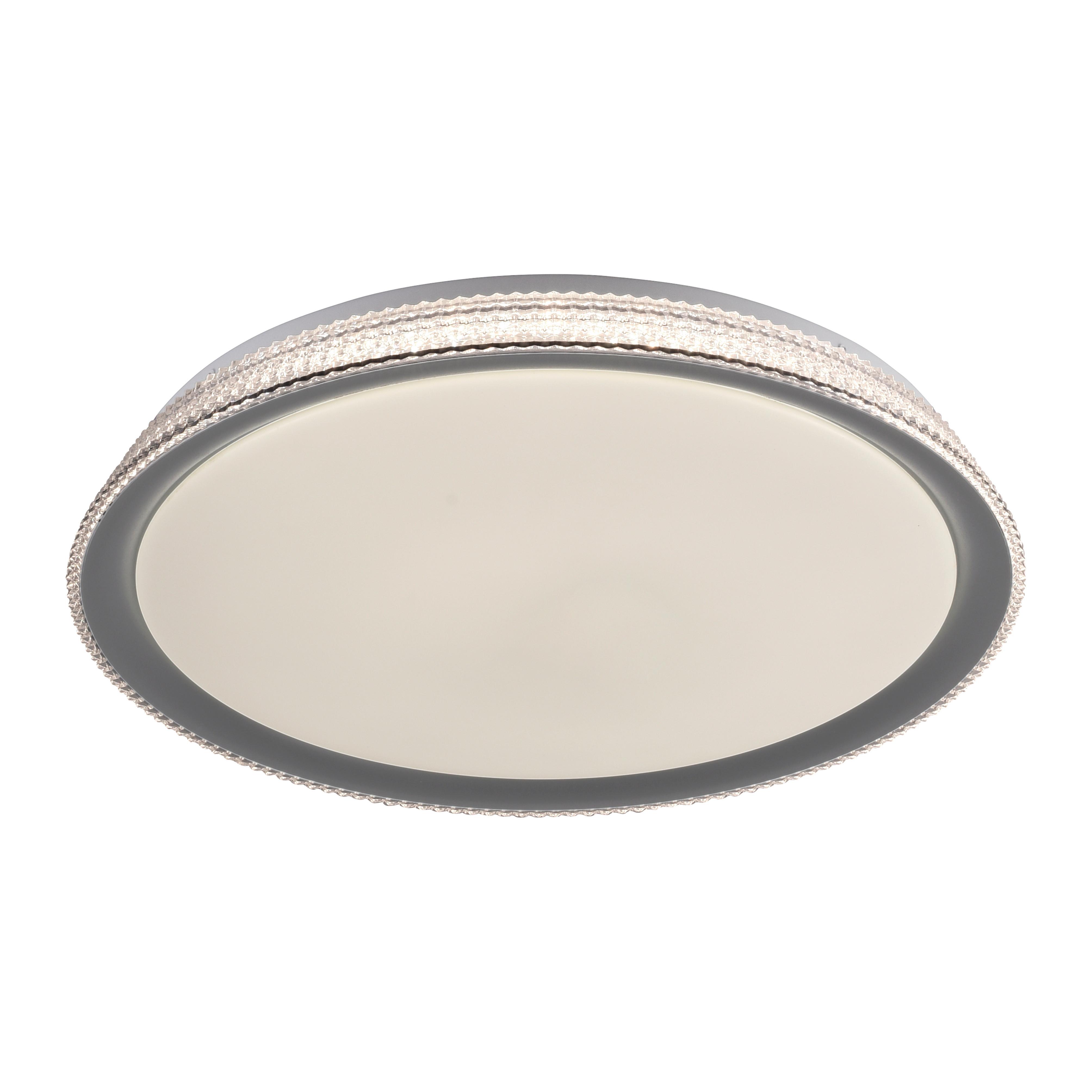 LED-Deckenleuchte Lolasmart Kari max. 40 Watt - Silberfarben/Weiß, Design, Kunststoff/Metall (51/51/9cm)