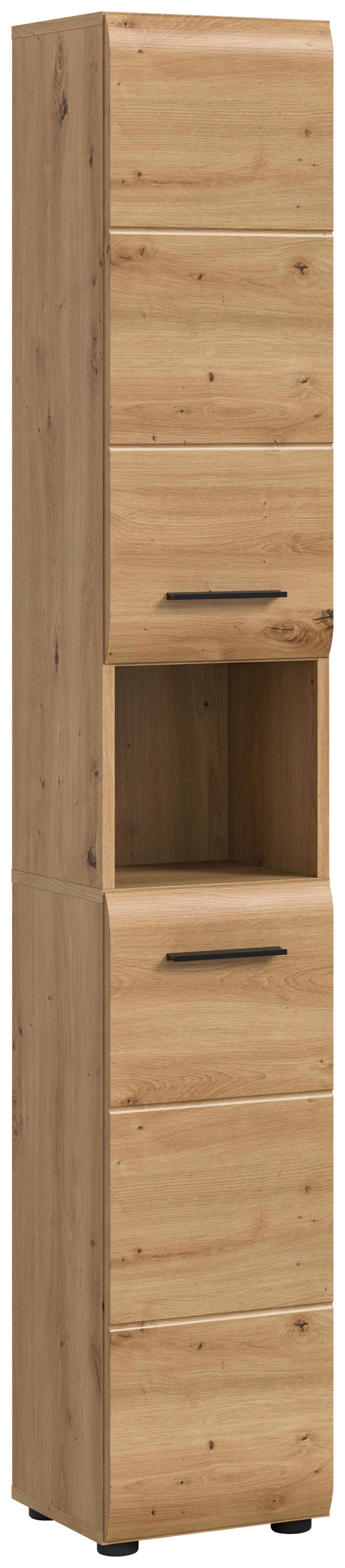 Visoki Element Ice - hrast Artisan/crna, Basics, drvni materijal/plastika (30/185/30cm) - MID.YOU