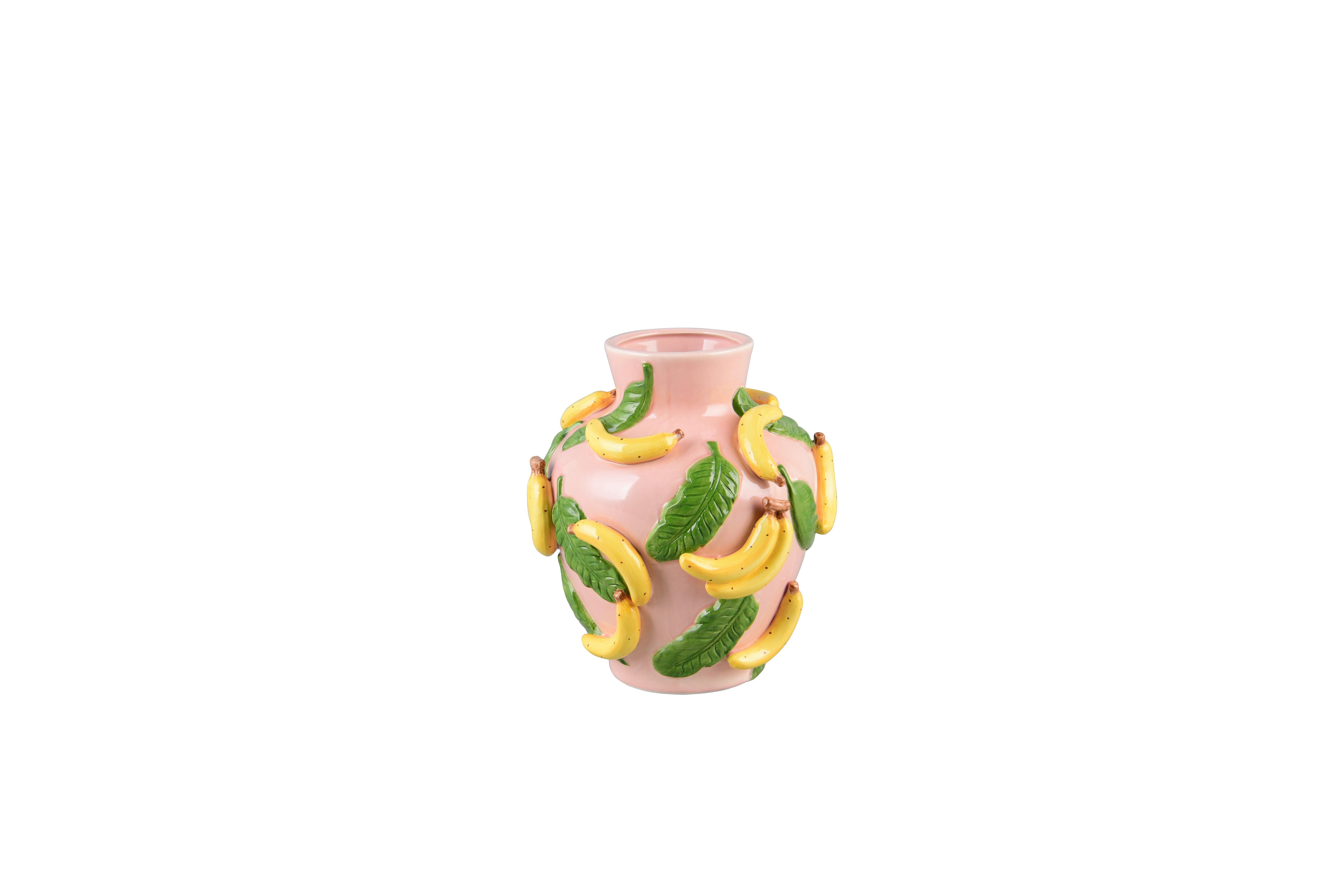 Dekovase Bana Gelb/Grün/Rosa - Gelb/Rosa, Basics, Keramik (24/24/26cm)