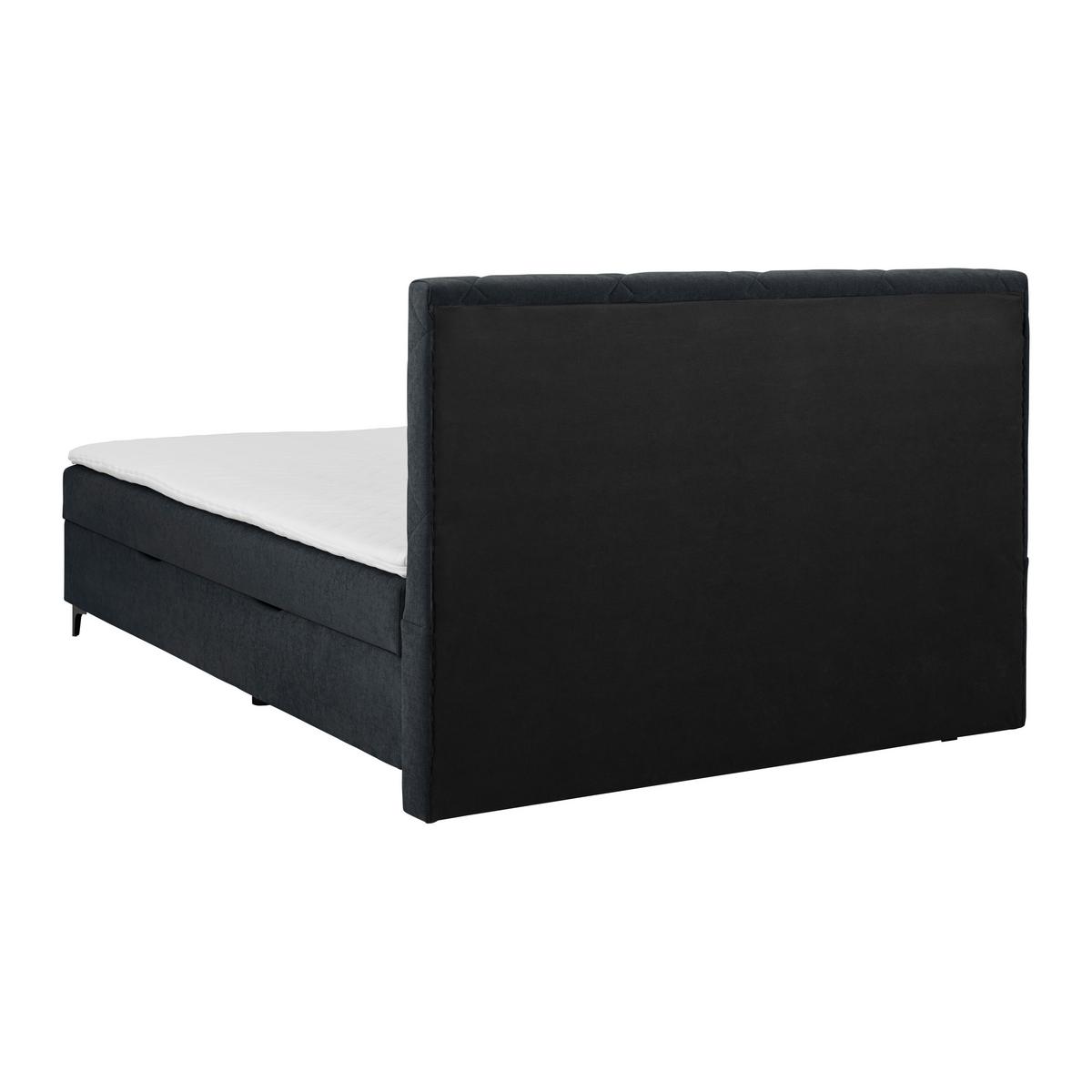 Boxbett Wind Schwarz ca. 160x200cm - Schwarz, KONVENTIONELL, Textil/Metall (160/200cm) - Mömax