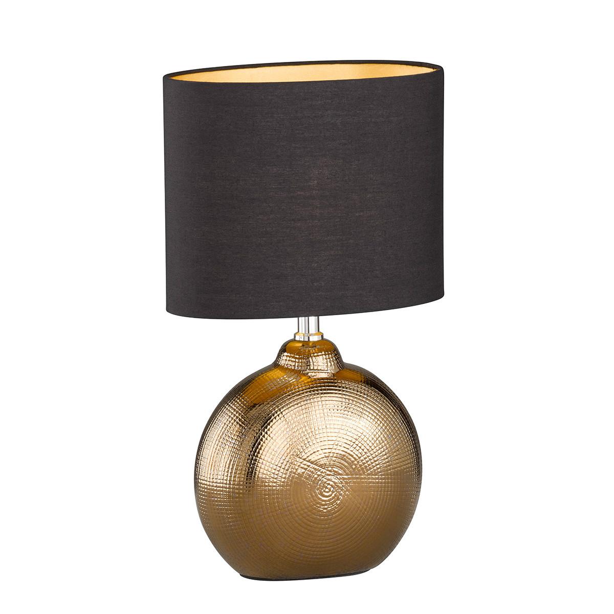 LAMPA STOŁOWA 50558 FORO - kolor brązu/czarny, Konventionell, tworzywo sztuczne/ceramika (23/13/36cm) - Fischer & Honsel