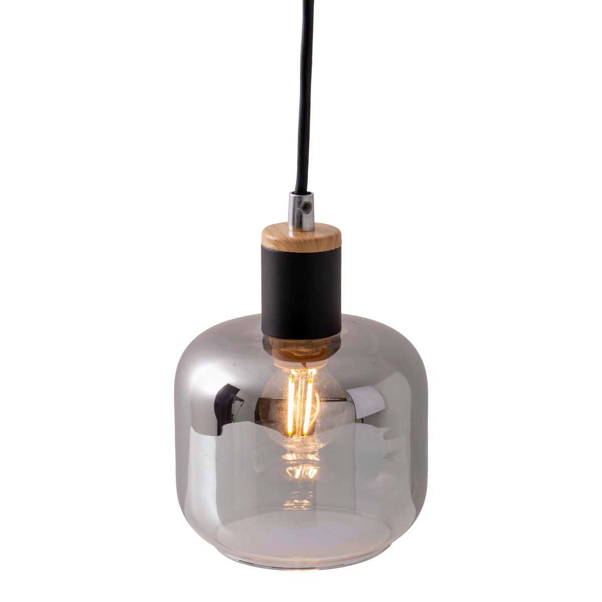 LAMPA ZWIESZANA FUMOSO - kolor naturalny/czarny, Design, metal/szkło (13/120cm) - Näve