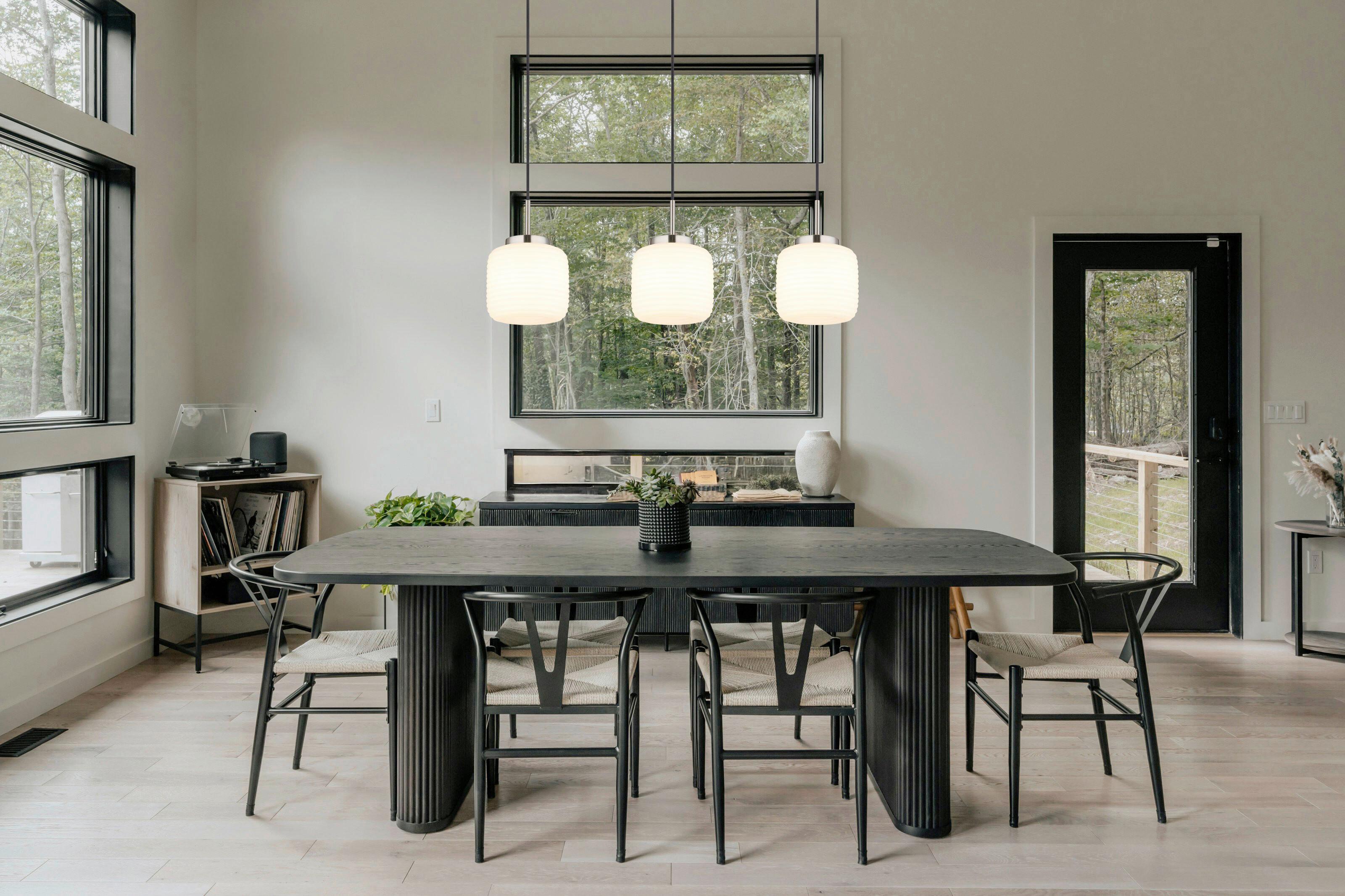 HÄNGELEUCHTE 15772-3H KLADORA - Weiss/Schwarz, Konventionell, Glas/Textil (24/130cm) - Globo