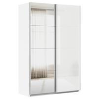 Ormar S Kliznim Vratima Feldkirch - bijela/srebrne boje, Moderno, staklo/drvni materijal (136/210/62cm) - Modern Living