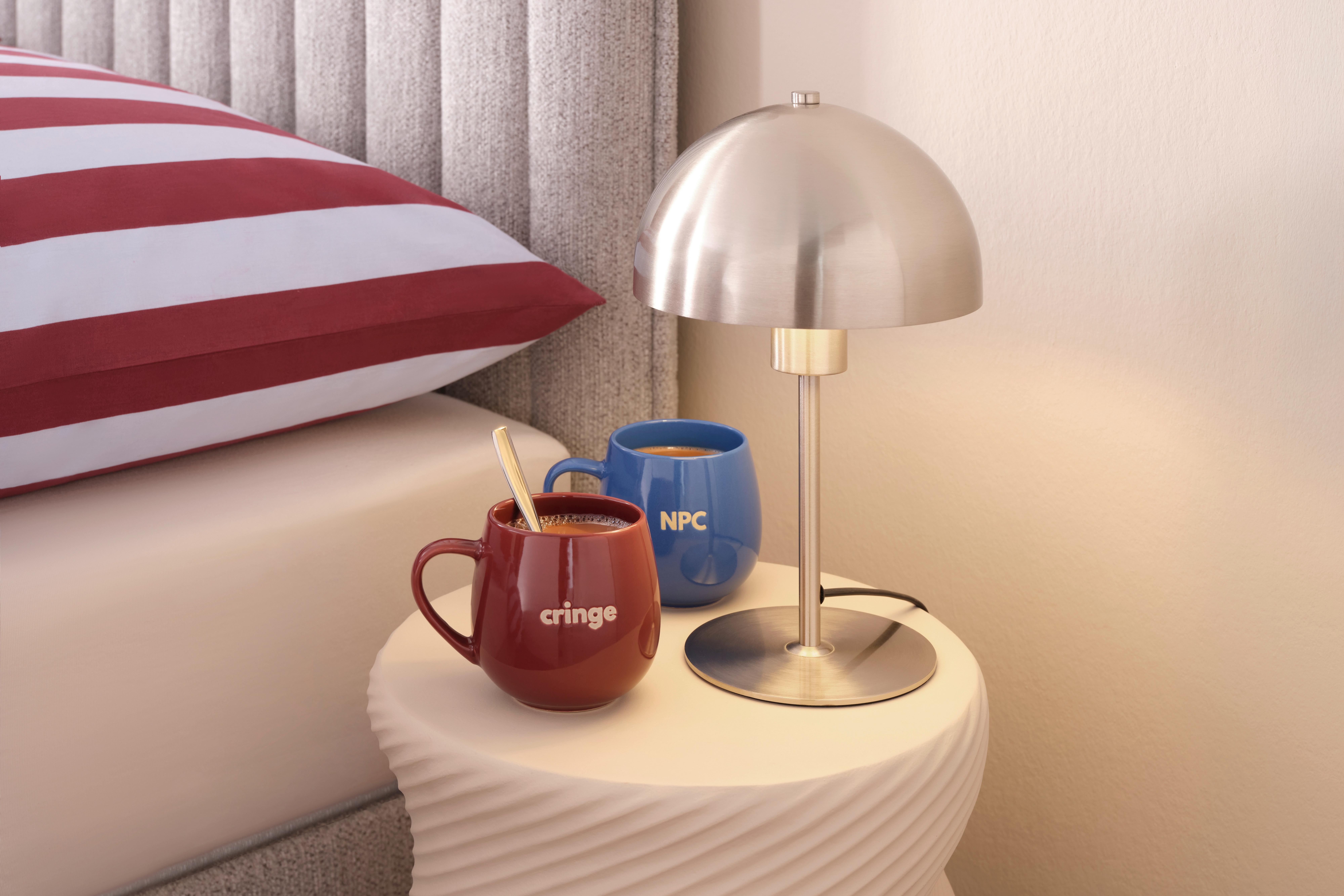 BORDSLAMPA MUSCH - nickelfärgad/svart, Modern, metall/plast (18/18/30cm) - Mömax