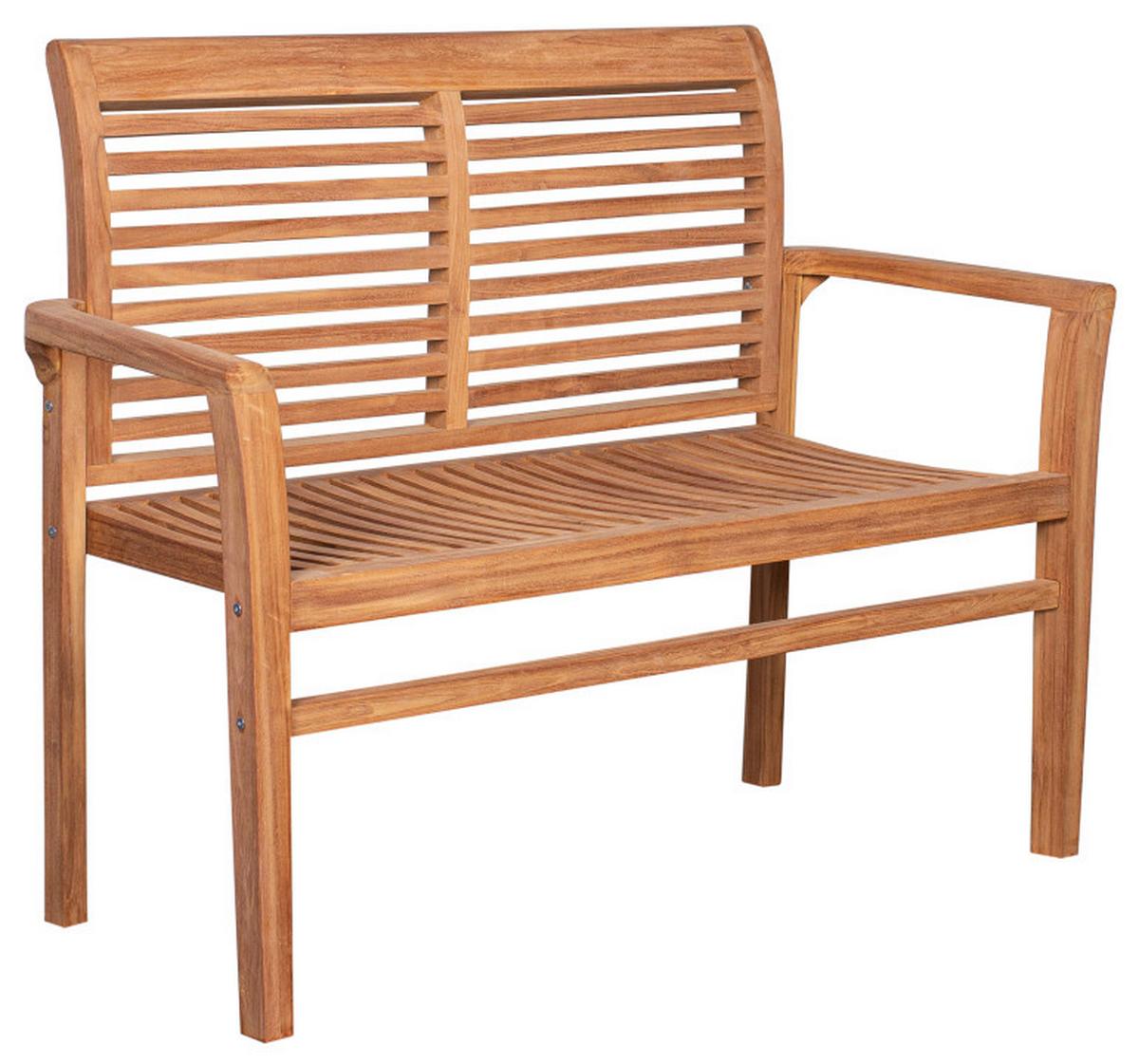 Gartenbank Woodie Teak stapelbar - Basics, Holz (120/92/52cm) - Gardenson