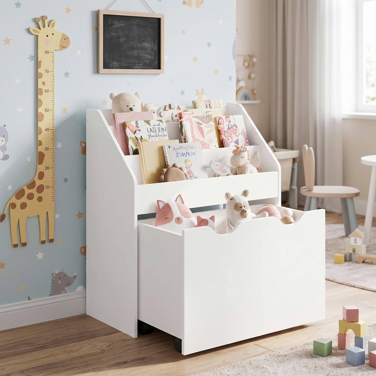Kinderregal in Weiß, MDF ca. 62,5x70x29,5 cm - Weiß, MODERN, Holzwerkstoff (62,5/70/29,5cm) - MID.YOU