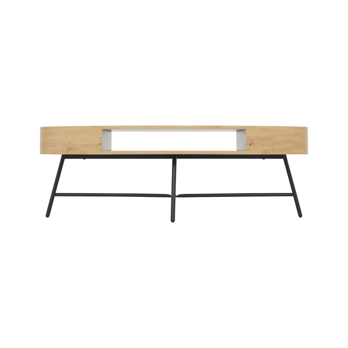 Couchtisch Emilia Eichefarben MDF - Eichefarben/Schwarz, MODERN, Metall (120/60/40cm) - Bessagi Home