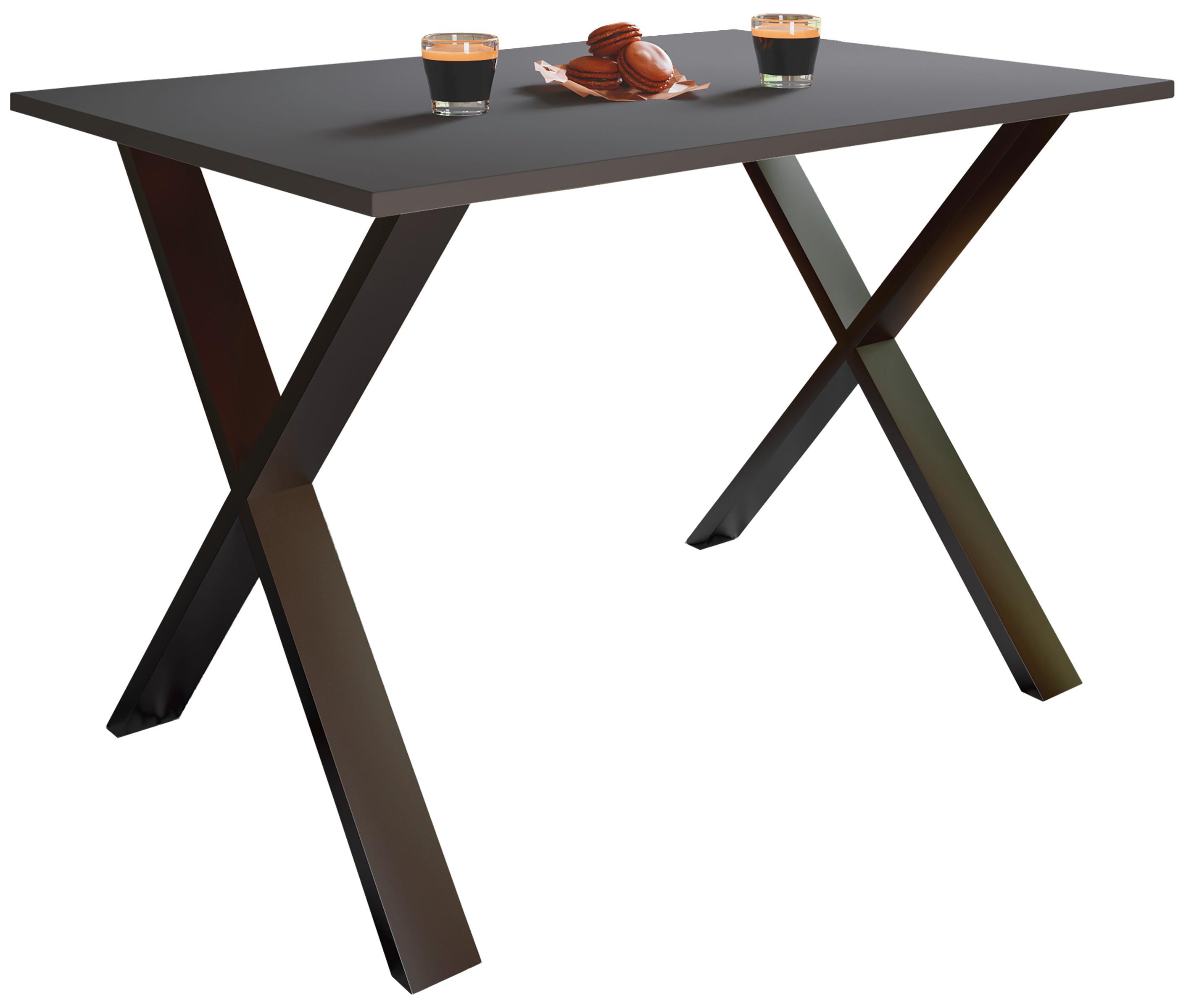 ESSTISCH XONA - Anthrazit/Schwarz, Basics, Holzwerkstoff (140/80/76cm) - MID.YOU