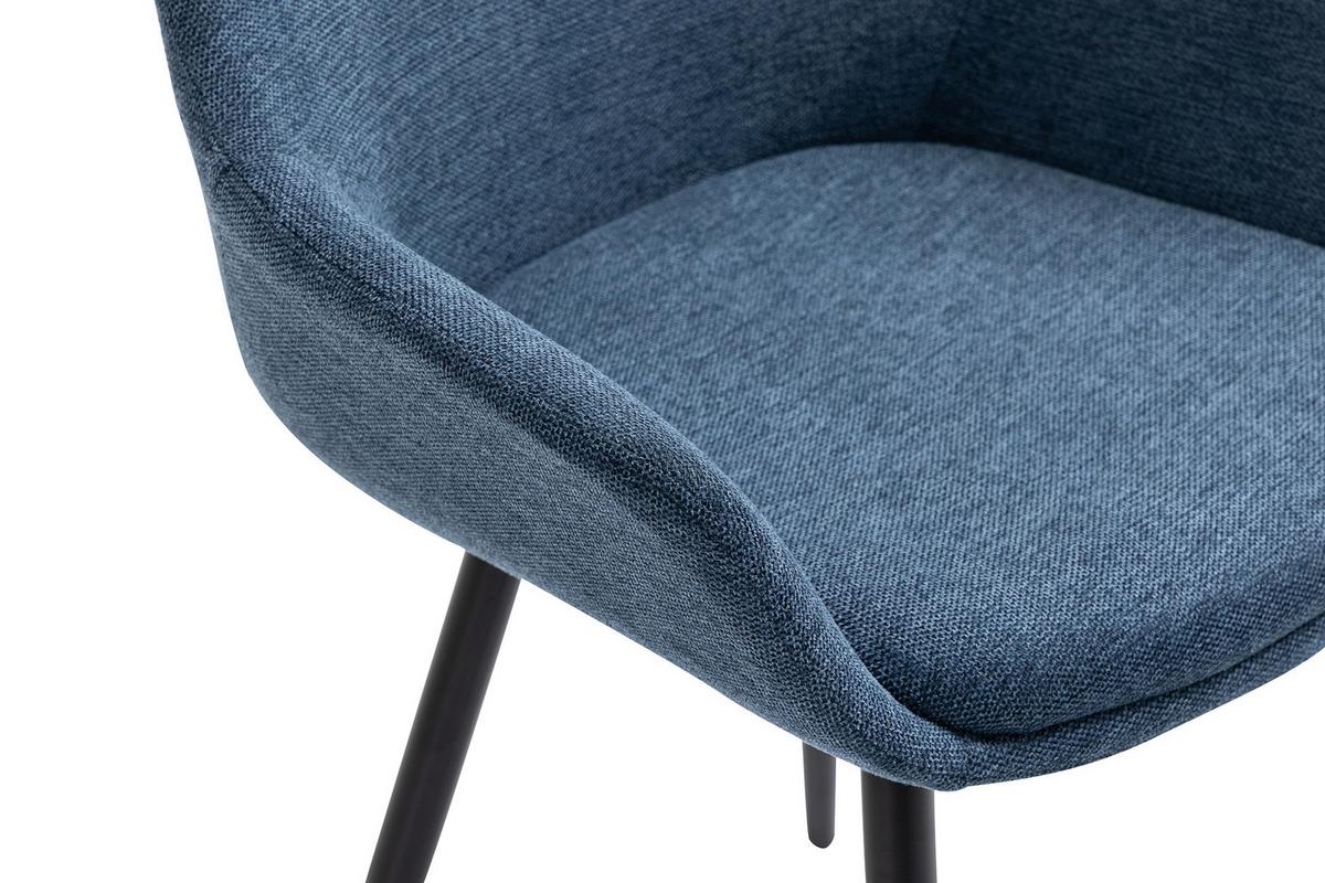 Set Naslanjačev Lena, Temno Modra, 2-Delni - črna/temno modra, Moderno, kovina/tekstil (64/86/59cm) - Livetastic