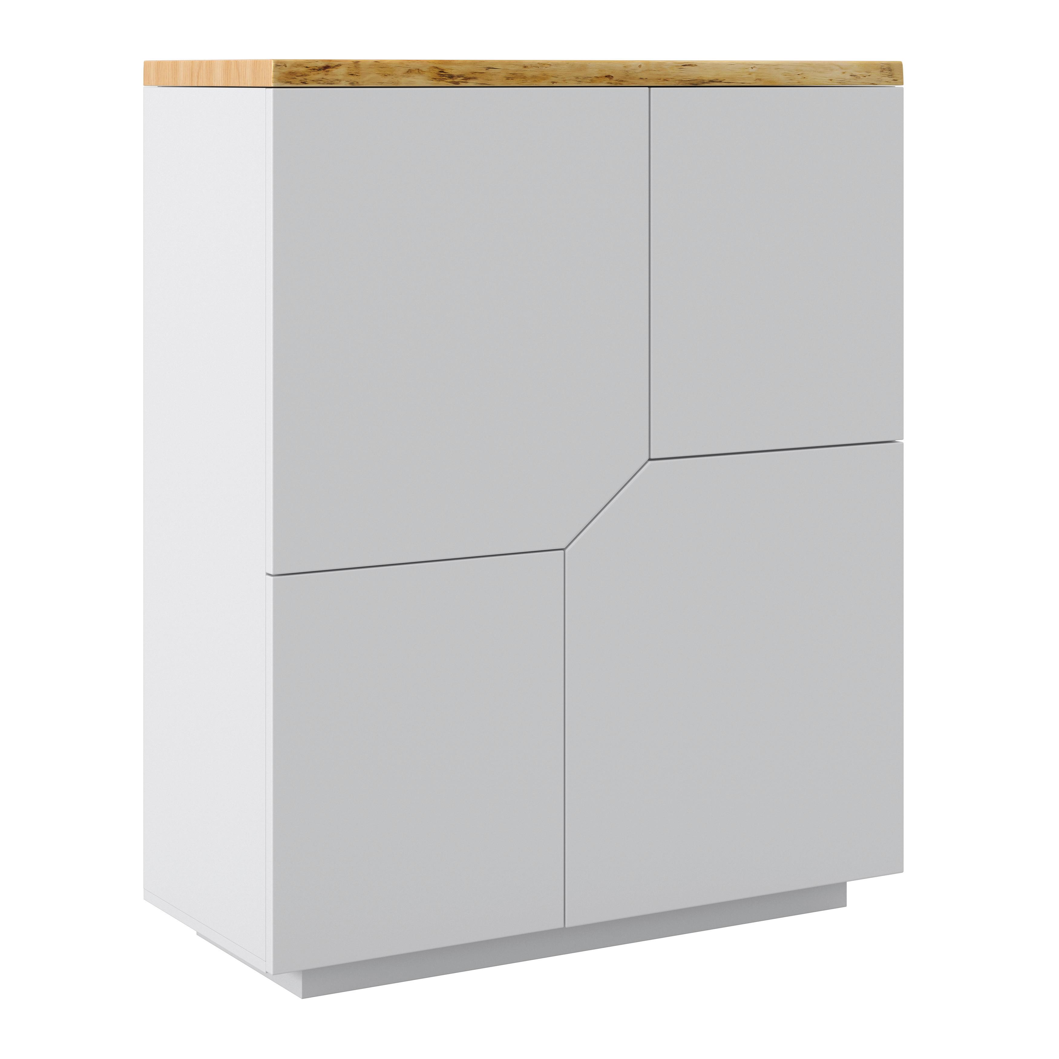 BYRÅ CARLOS - vit/ekfärgad, Modern, trä (100/122/42cm) - Bessagi Home