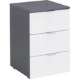 Nachtkästchen Weiß/Graphitfarben - Alufarben/Graphitfarben, Holzwerkstoff/Metall (40/61/42cm) - Premium Living Nachtkästchen Weiß/Graphitfarben - Alufarben/Graphitfarben, Holzwerkstoff/Metall (40/61/42cm) - Premium Living