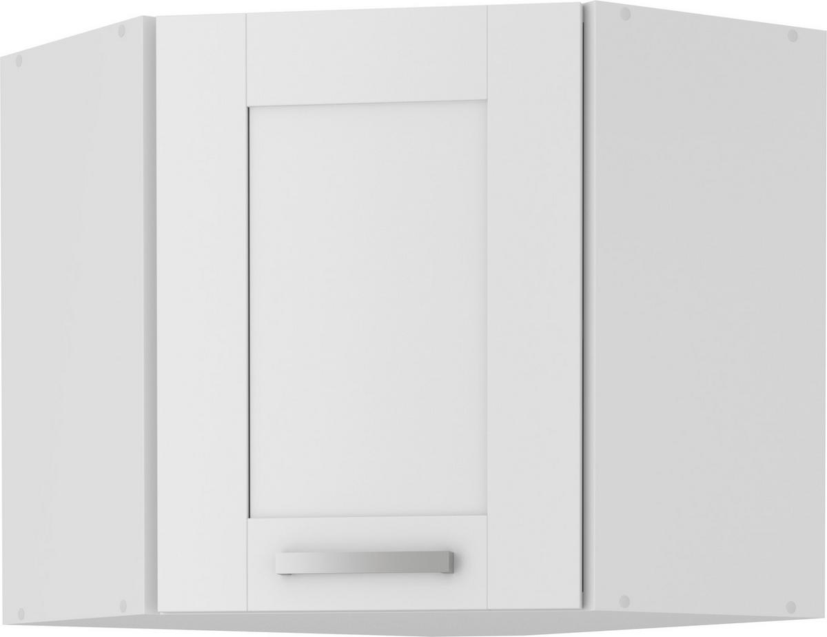 Ormar Kutni Gornji Luisa Hed60 - bijela/srebrne boje, Romantično / ladanjski, drvni materijal/metal (60/58/31cm) - Based