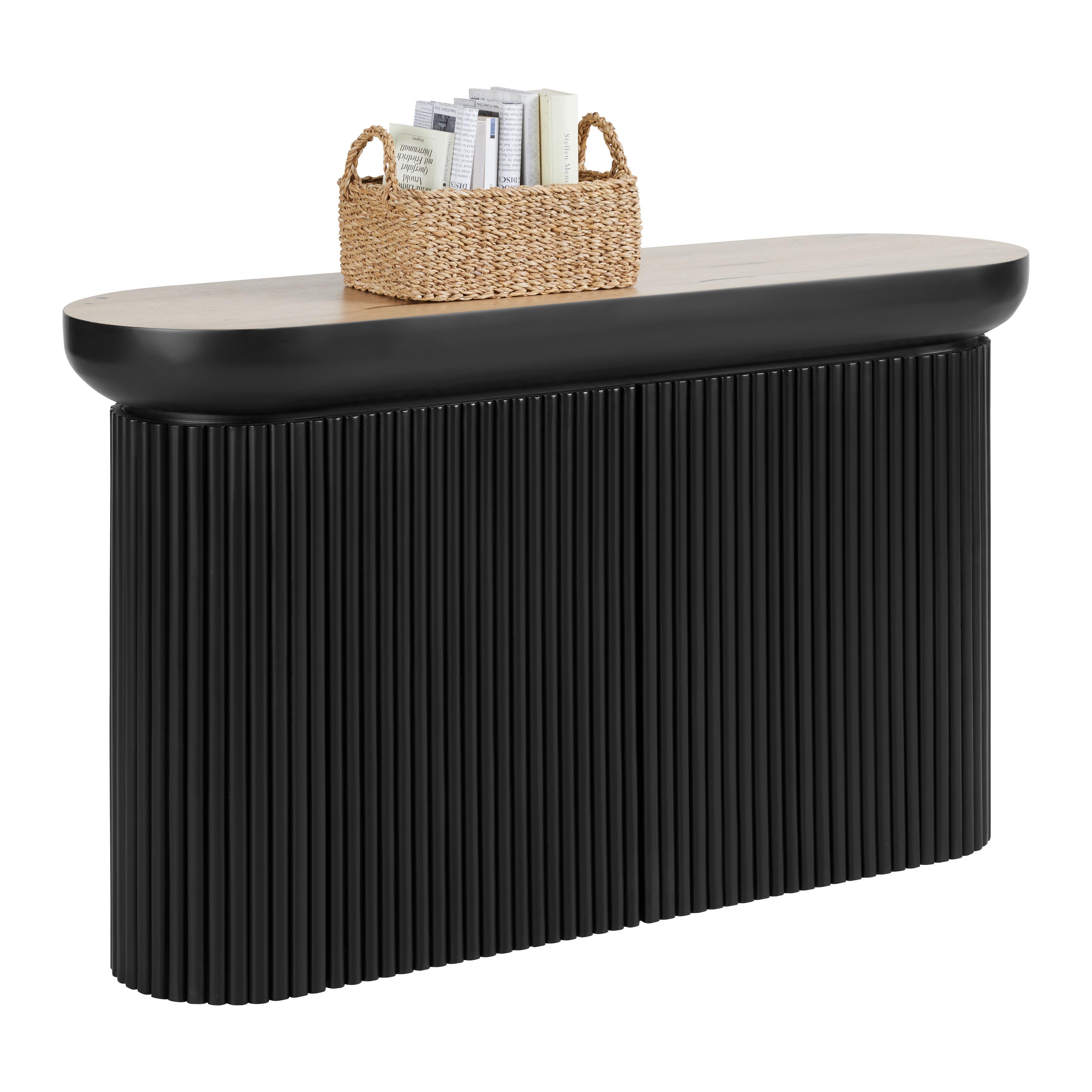 Konsole Tiffy Schwarz/Eichefarben - Eichefarben/Schwarz, MODERN, Holz/Holzwerkstoff (130/76/40cm) - Mömax